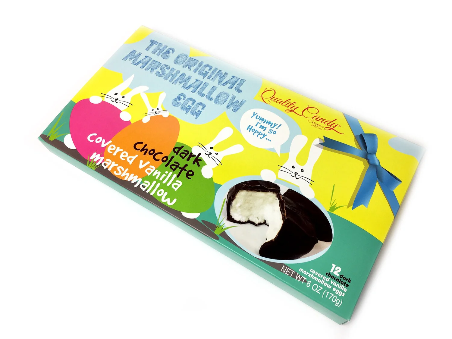 12 PACK MARSHMALLOW - VANILLA FLAVOR - DARK CHOCOLATE MARSHMALLOW EGGS