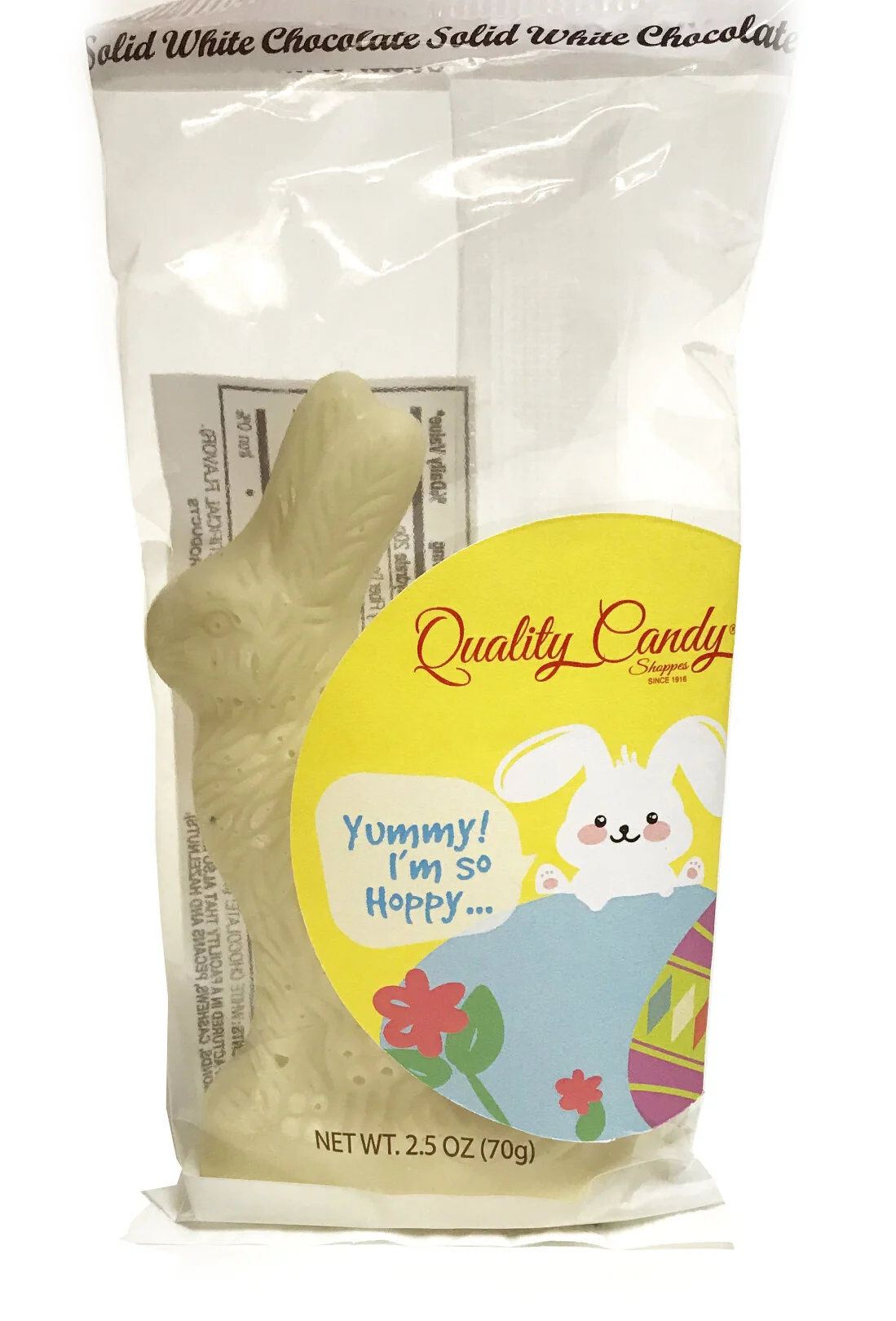 SOLID WHITE CHOCOLATE BUNNY (small) 2.5oz