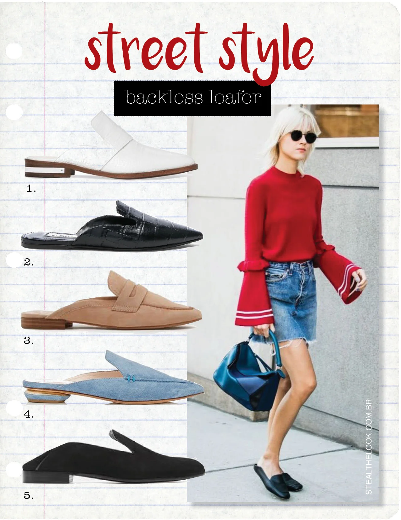 1. keen by freda salvador white embossed croc mule, $350, shopspring.com 2. attico croc embossed tomaia flats, $535, fwrd.com 3. dolce vita cybil flats, $99, nordstrom.com 4. beya suede mules by nicholas kirkwood, $425, shopspring.com 5. alumnae garconne step-down slipper, $575, theline.com