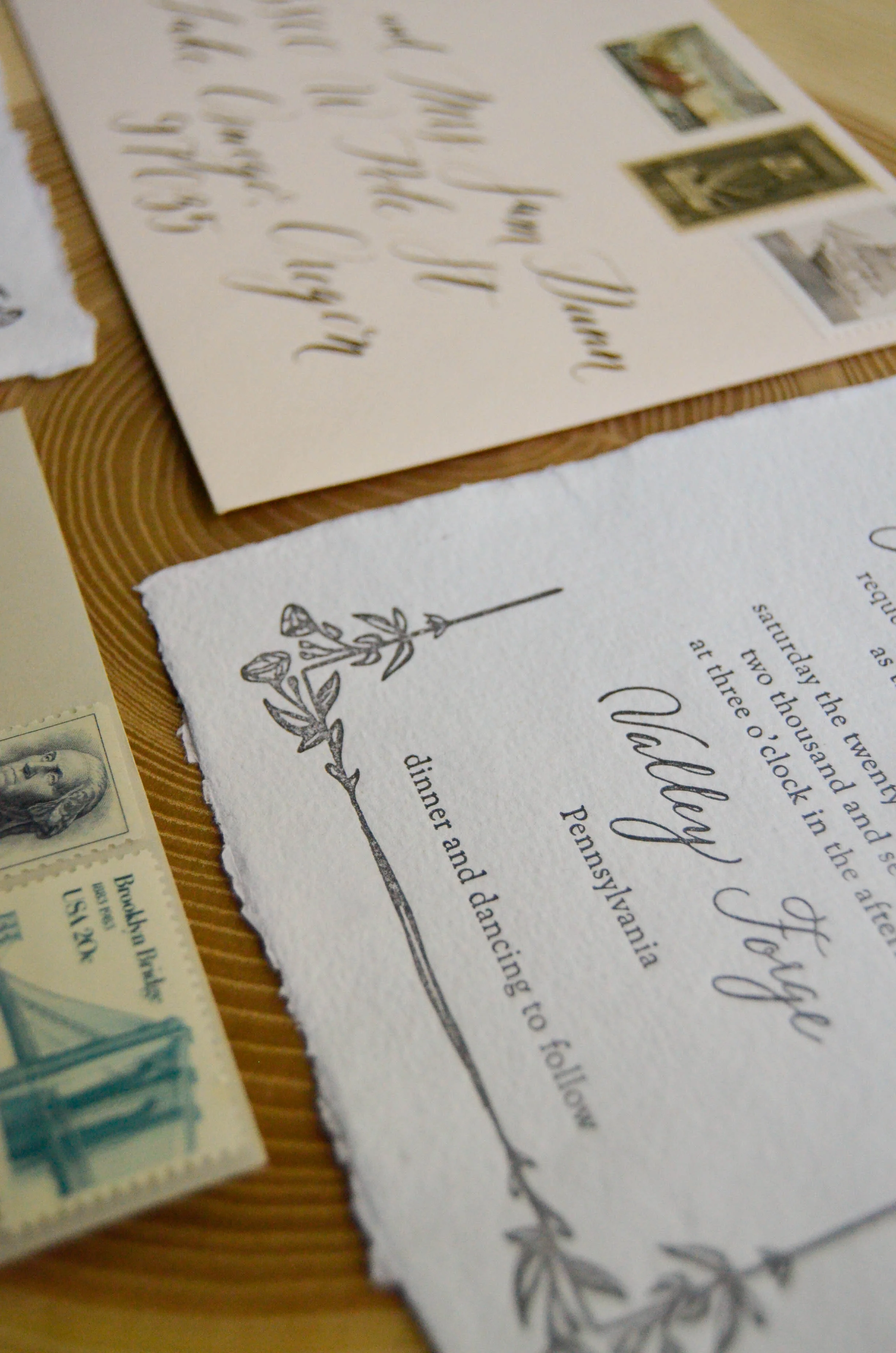 Handmade Paper Wedding Invitation Portland
