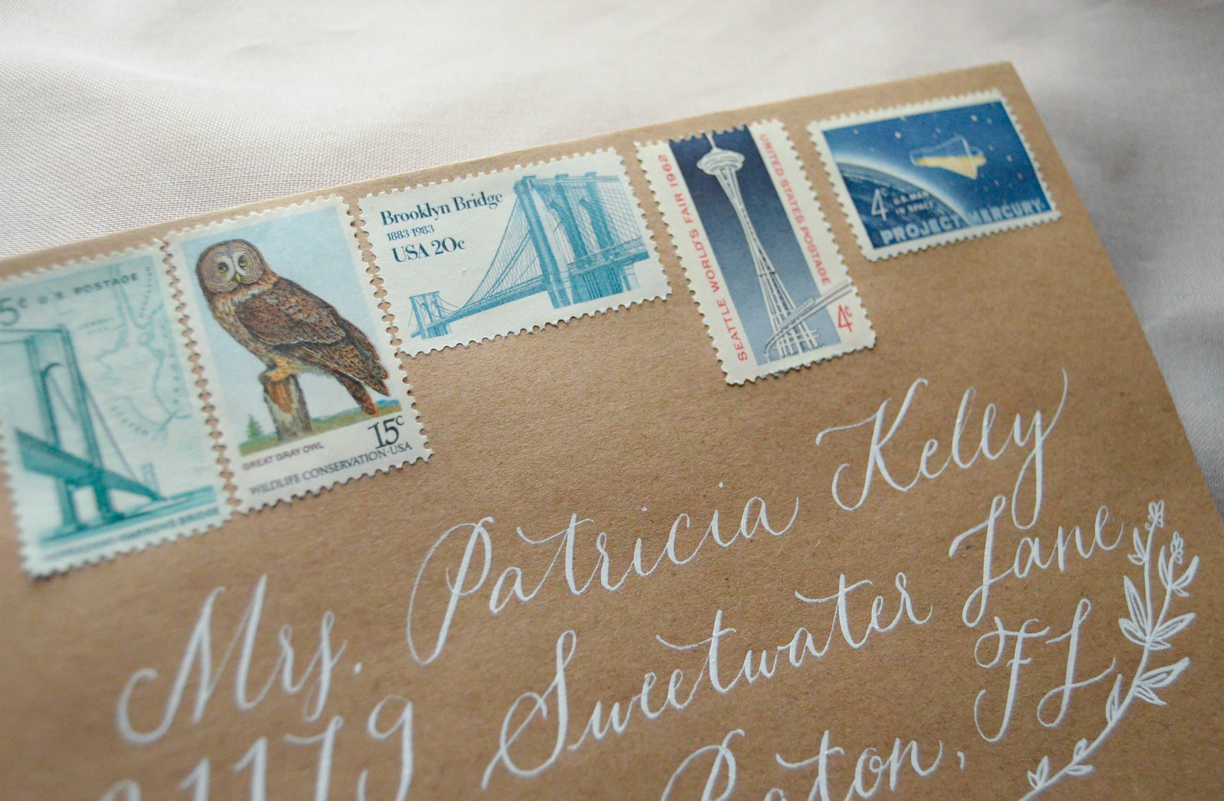 Utilizing Vintage Stamps on your Calligraphy Addressed Envelopes
