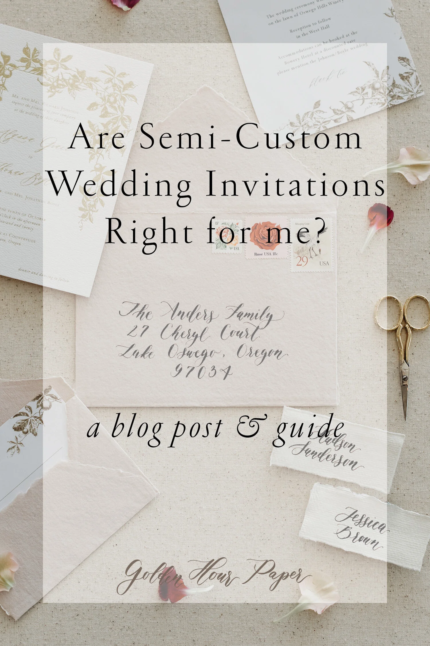 semi-custom wedding invitations