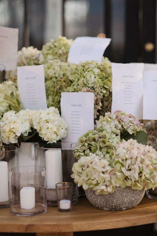  Romantic wedding paper goods with soft textures including silk ribbon menus and fabric signs for Blackberry Ridge Conservatory celebration 