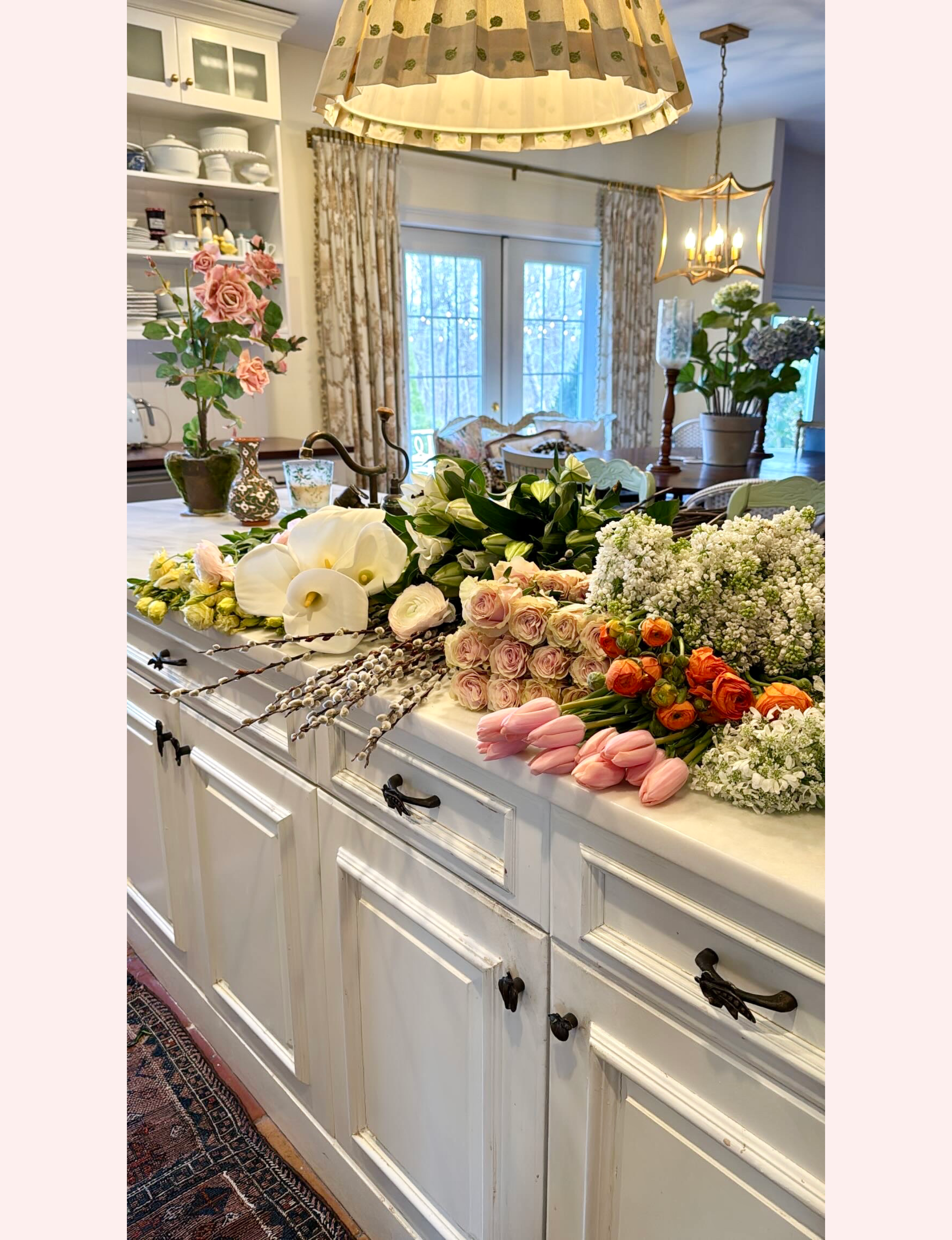 fresh flowers in the kitchen