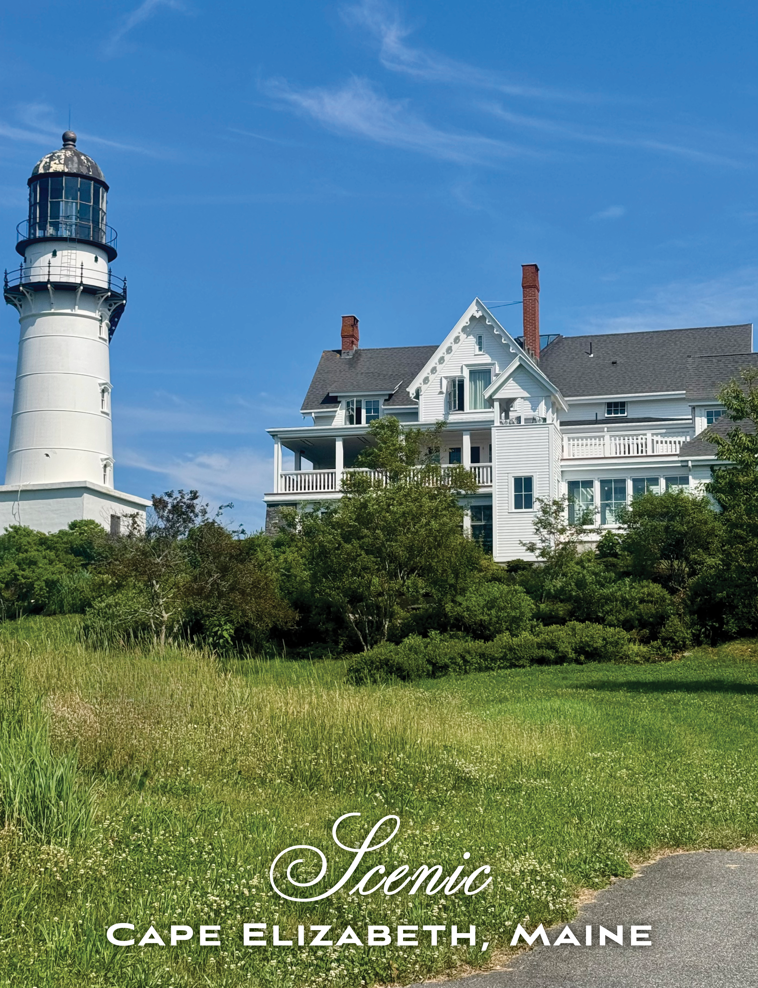 the historic Cape Elizabeth Light (also known as Two Lights) in Cape Elizabeth, Maine