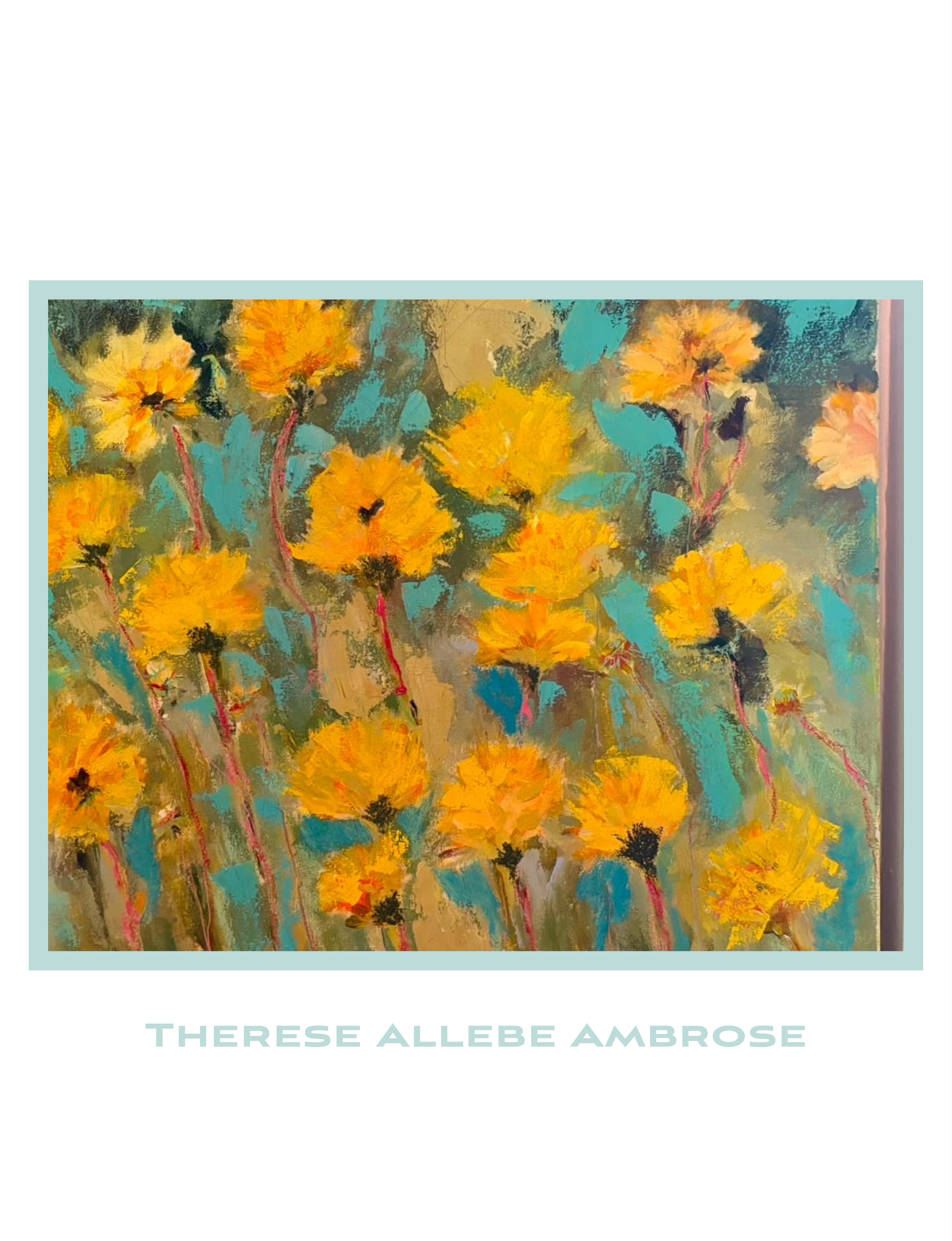 painting of yellow flowers by Artist Therese Allebe Ambrose