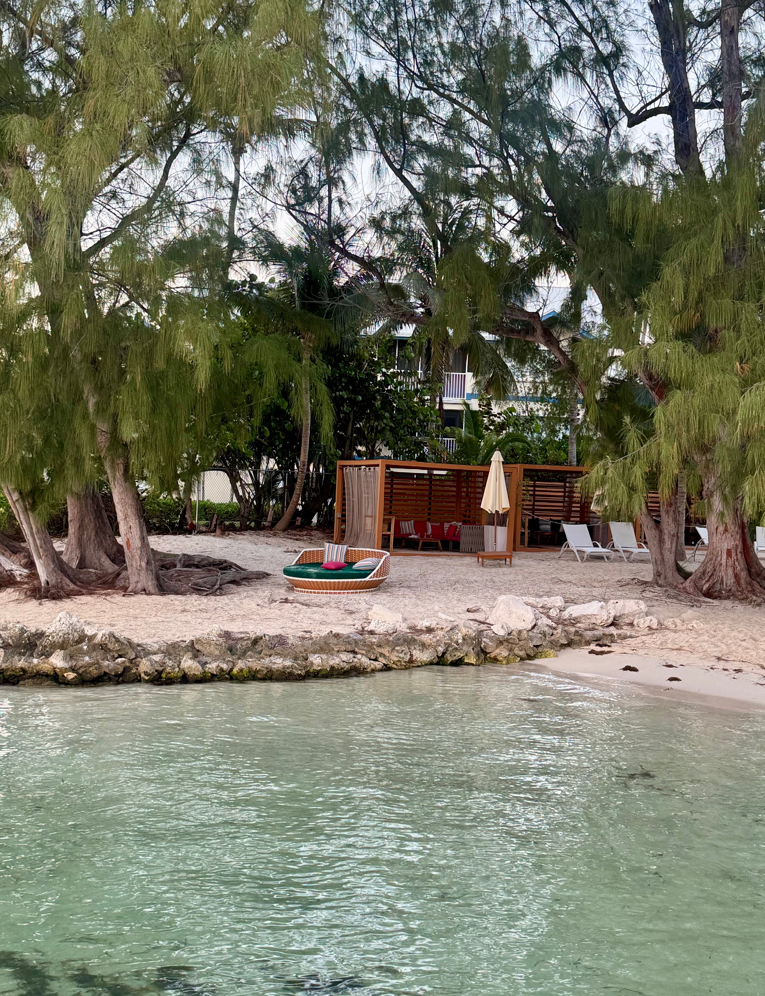 quiet beach at Rum Point in Grand Cayman clear water