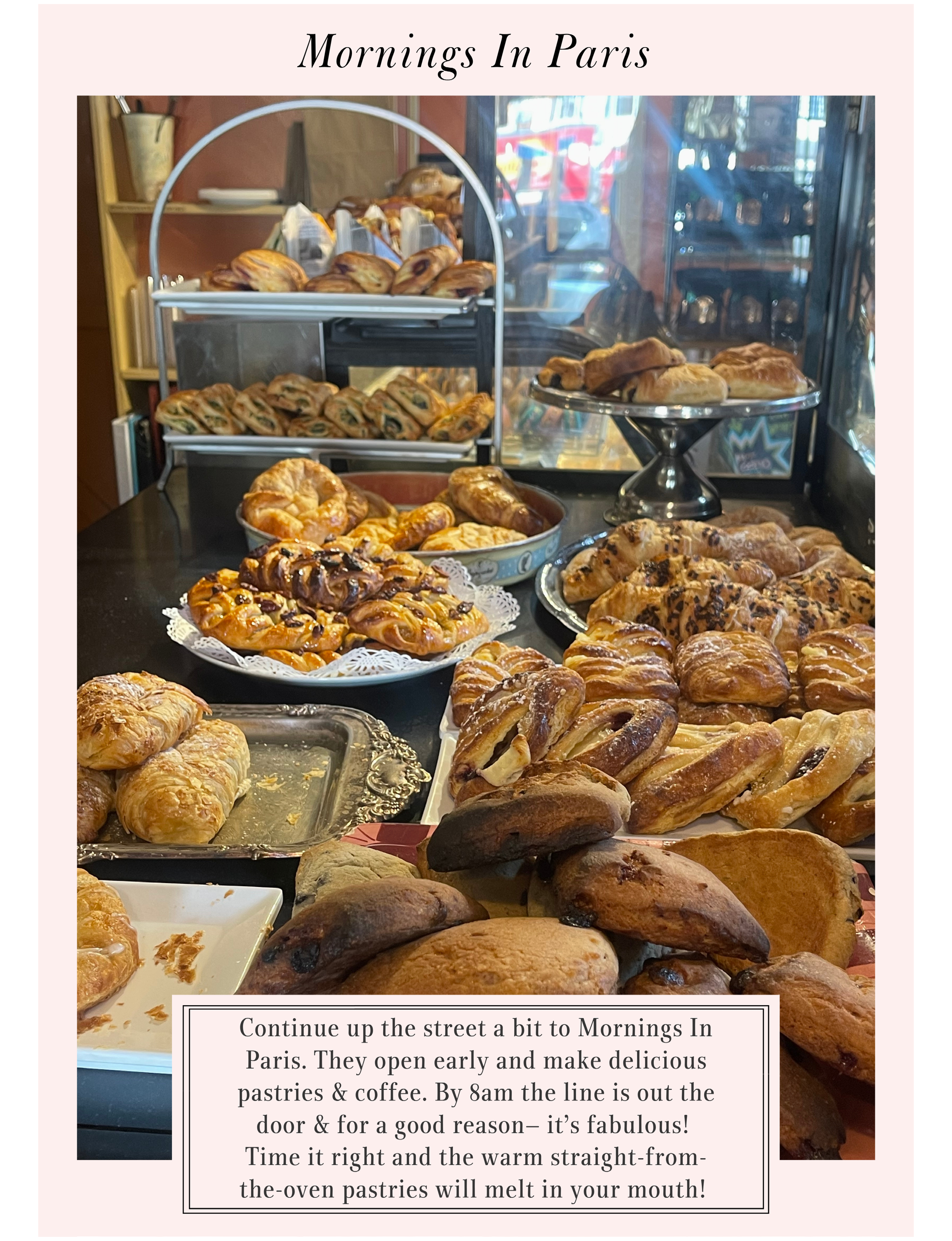 Mornings in Paris pastries in Maine