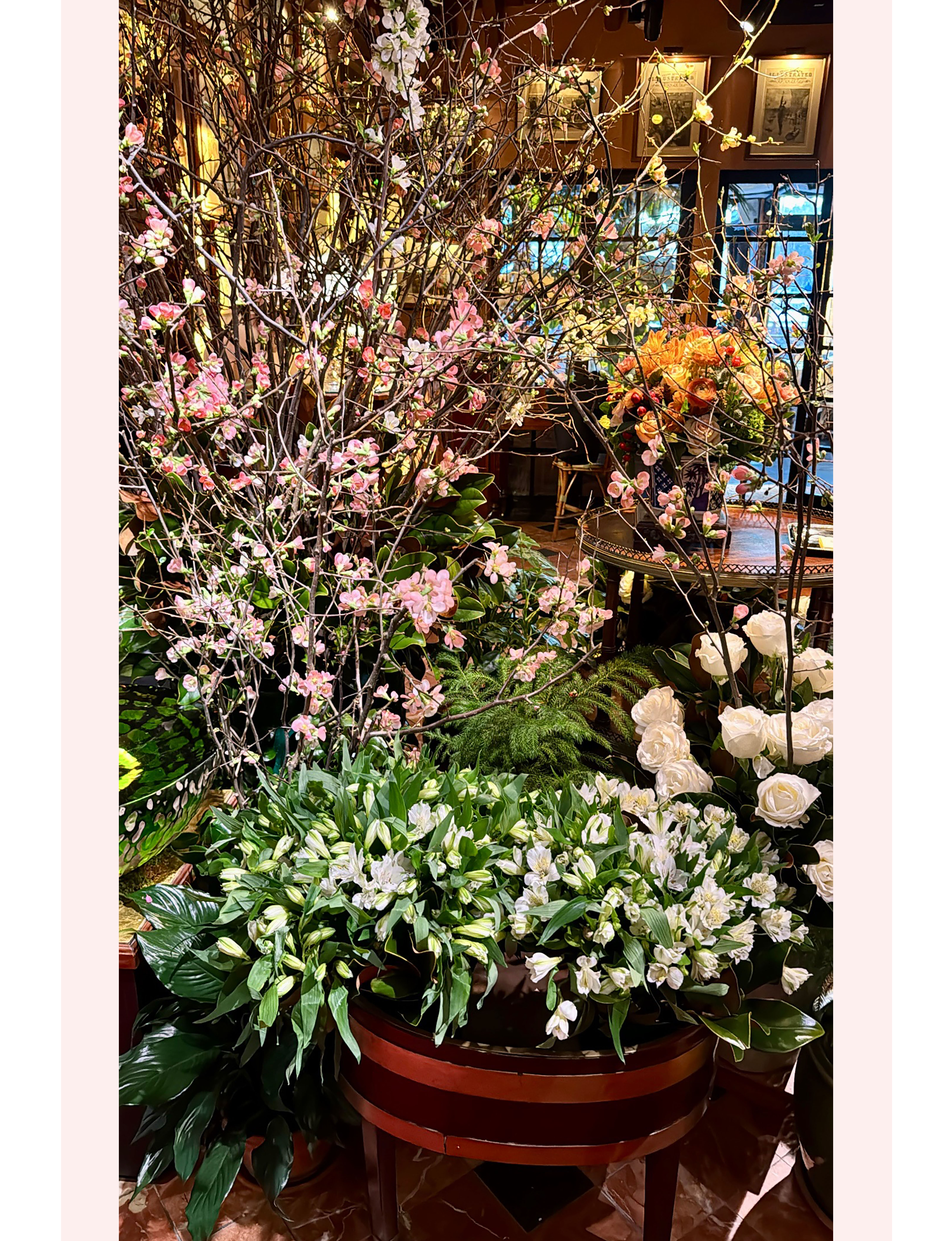 flowers at The River Cafe in New York City