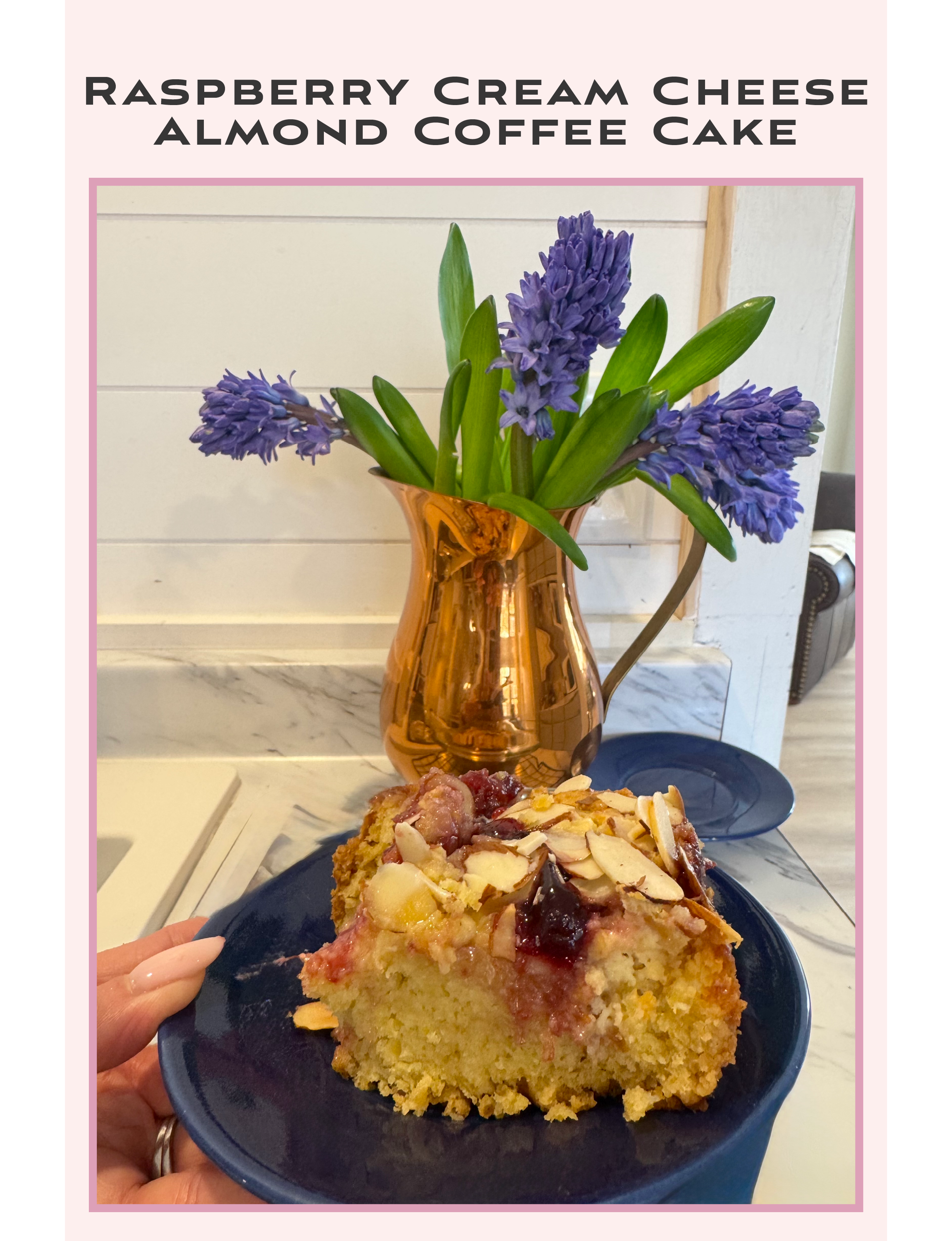 Raspberry Cream Cheese Almond Coffee Cake