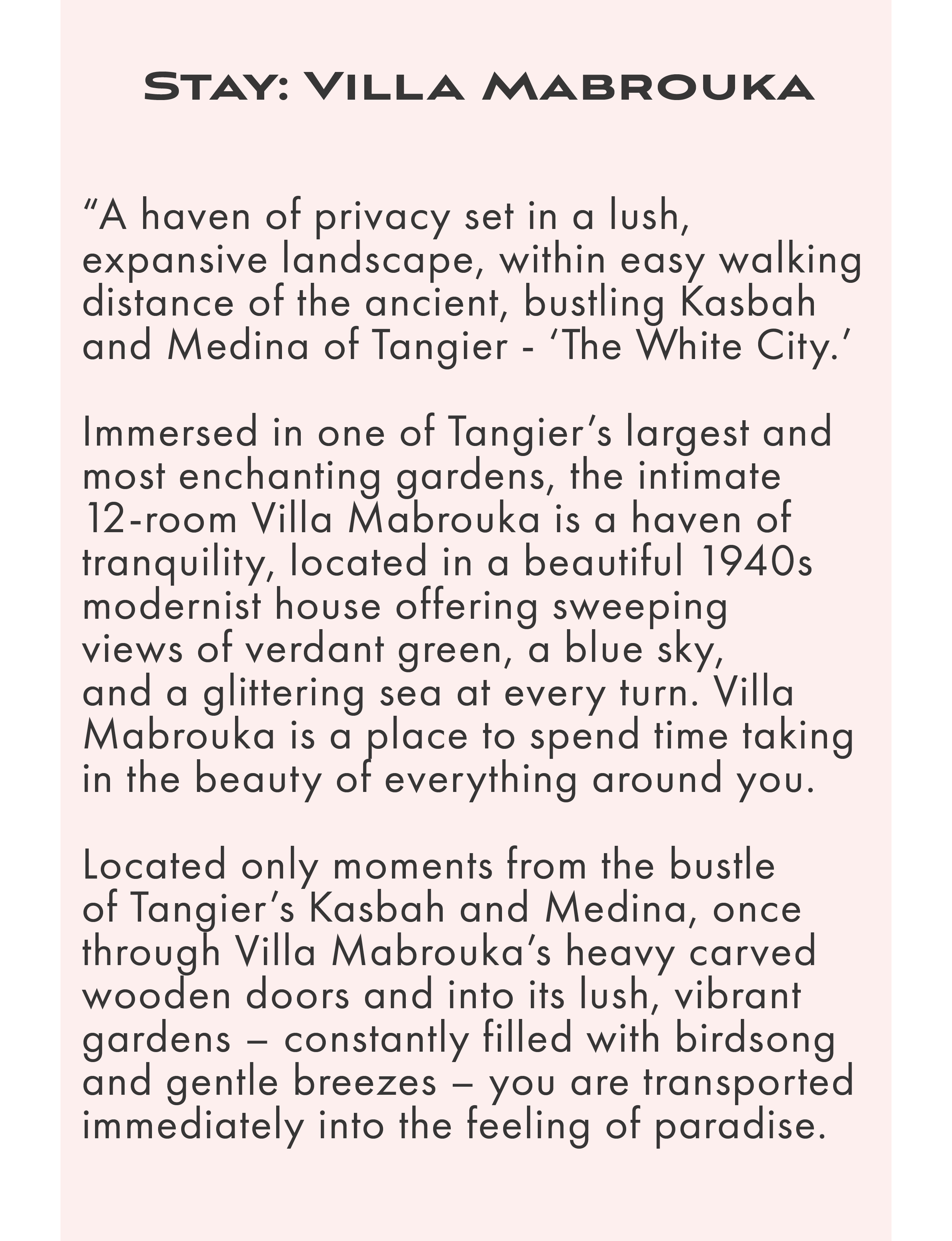 About Villa Mabrouka, Tangier