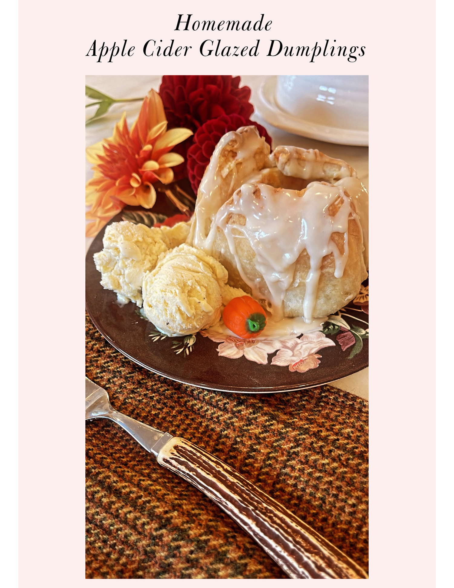 Homemade Apple Cider Glazed Dumplings