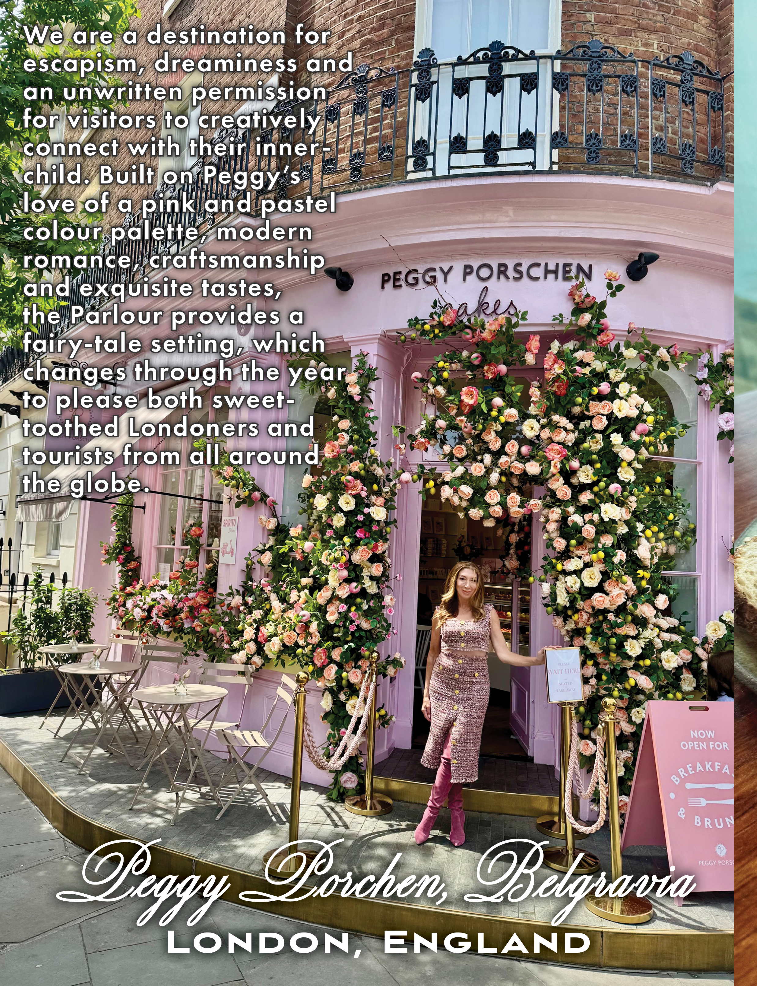 exterior of Peggy Porchen, Belgravia  London, England