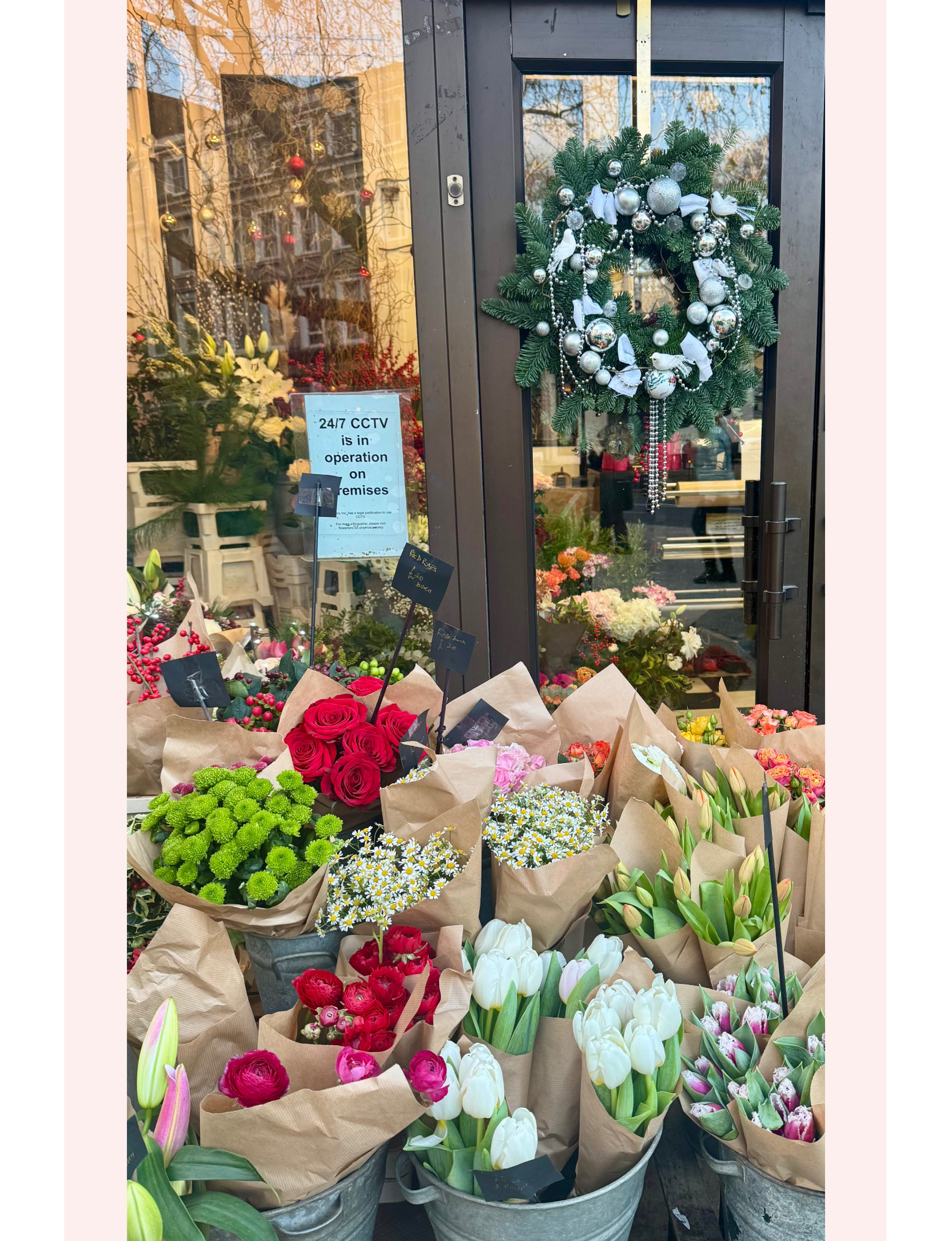 Fresh cut flowers sold in London England