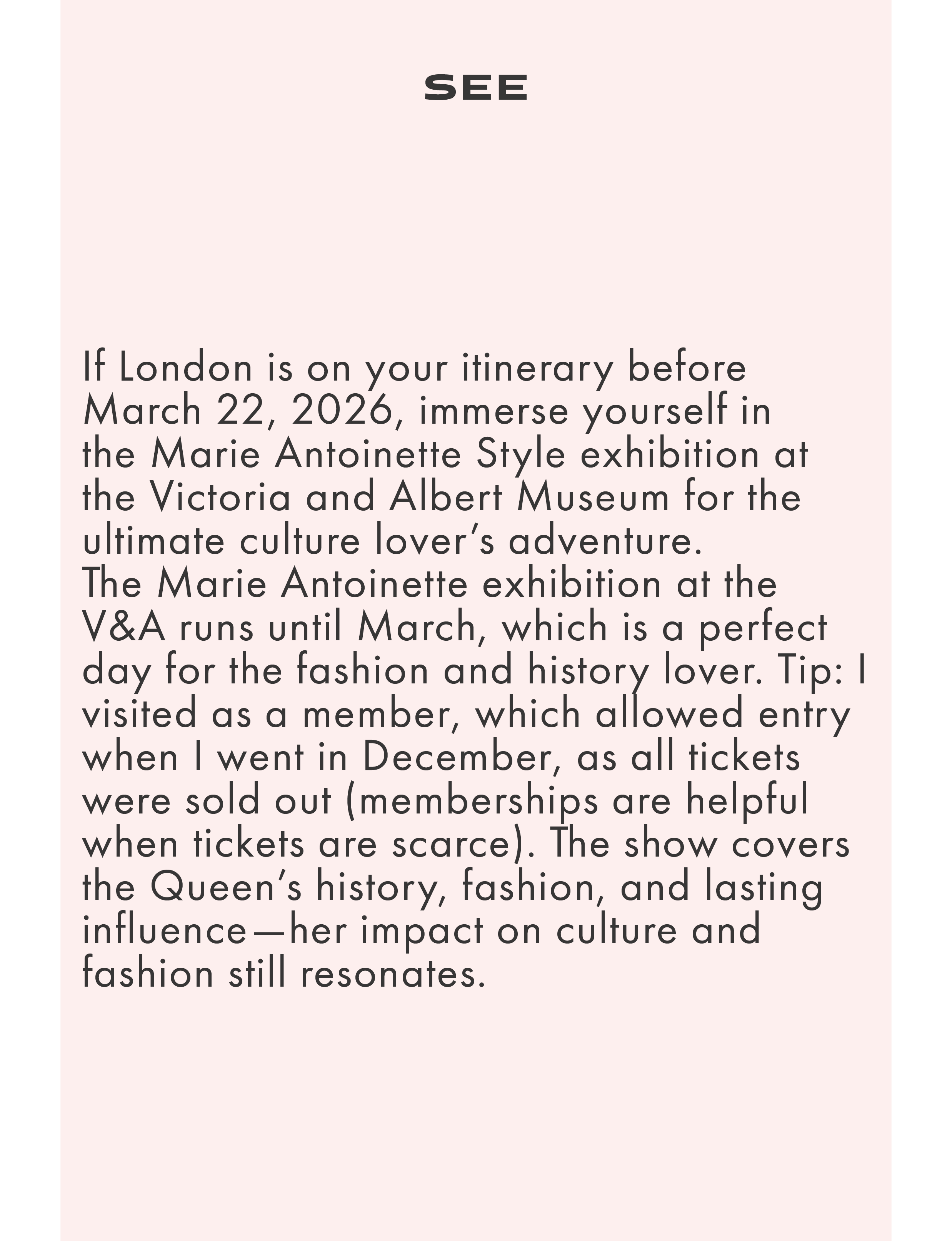 About the Marie Antoinette Style exhibition in London
