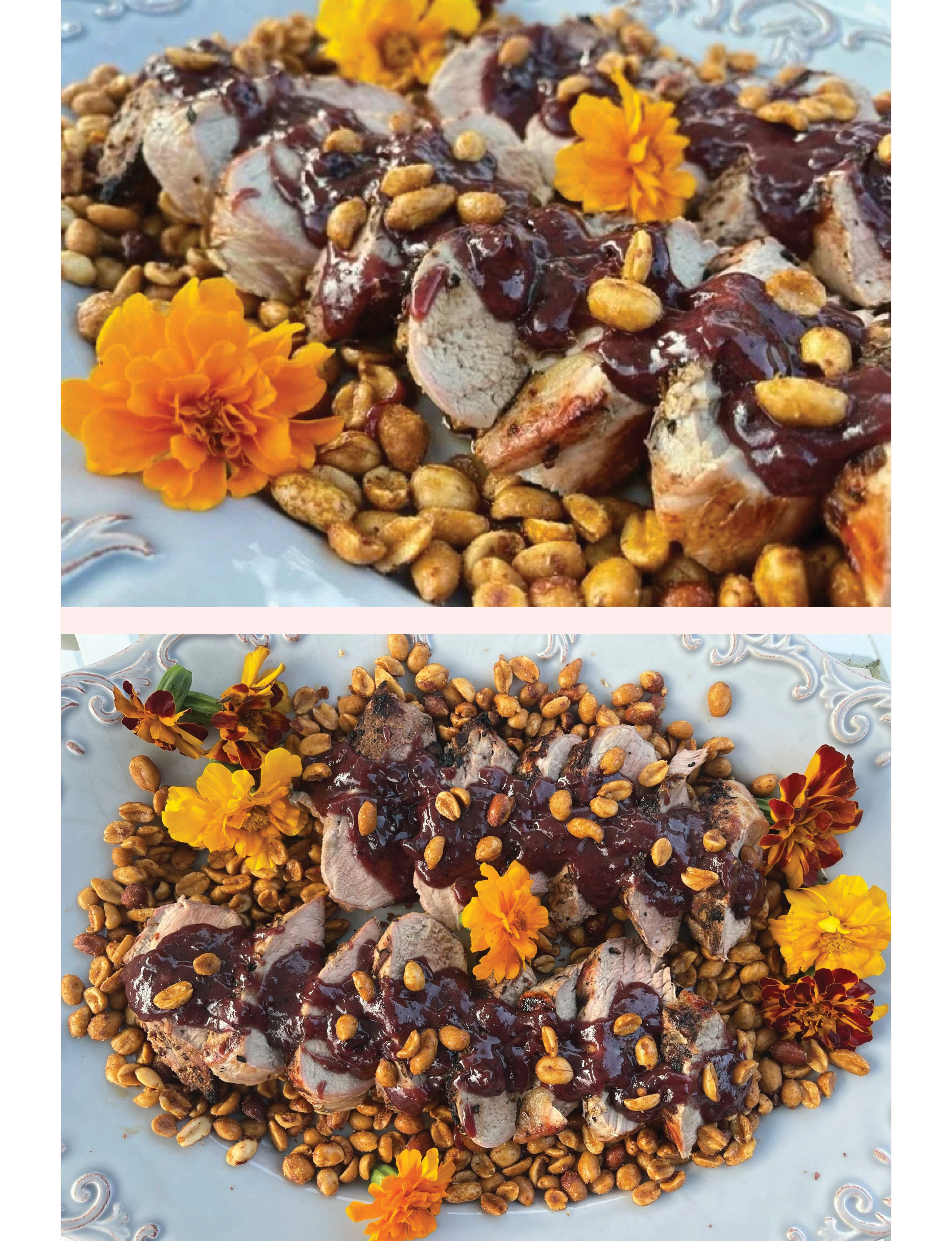 Grilled Pork Tenderloin Topped with Red Current Caribe Sauce  Recipe Adapted from Southern Living 2002 issue