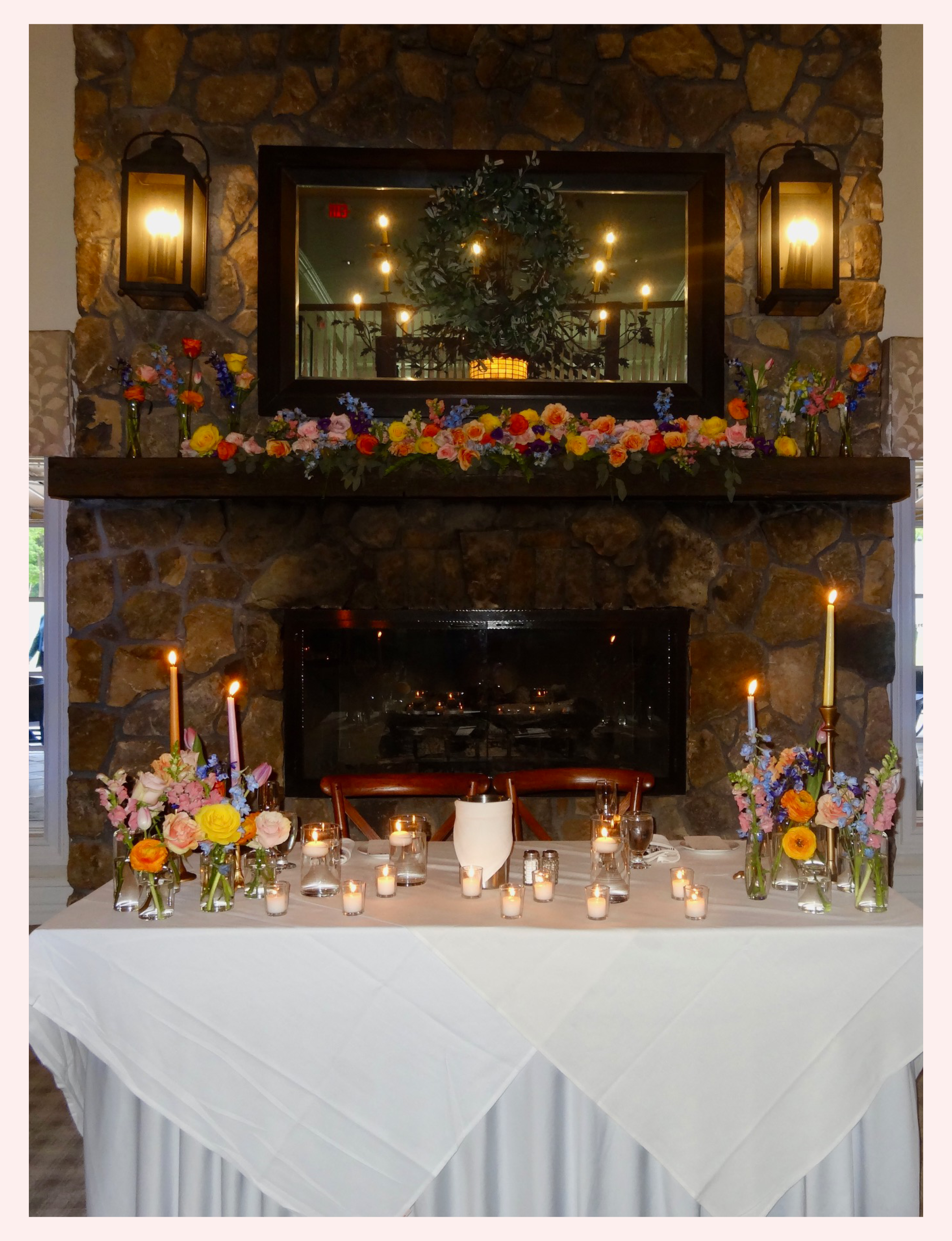 wedding flowers and candles