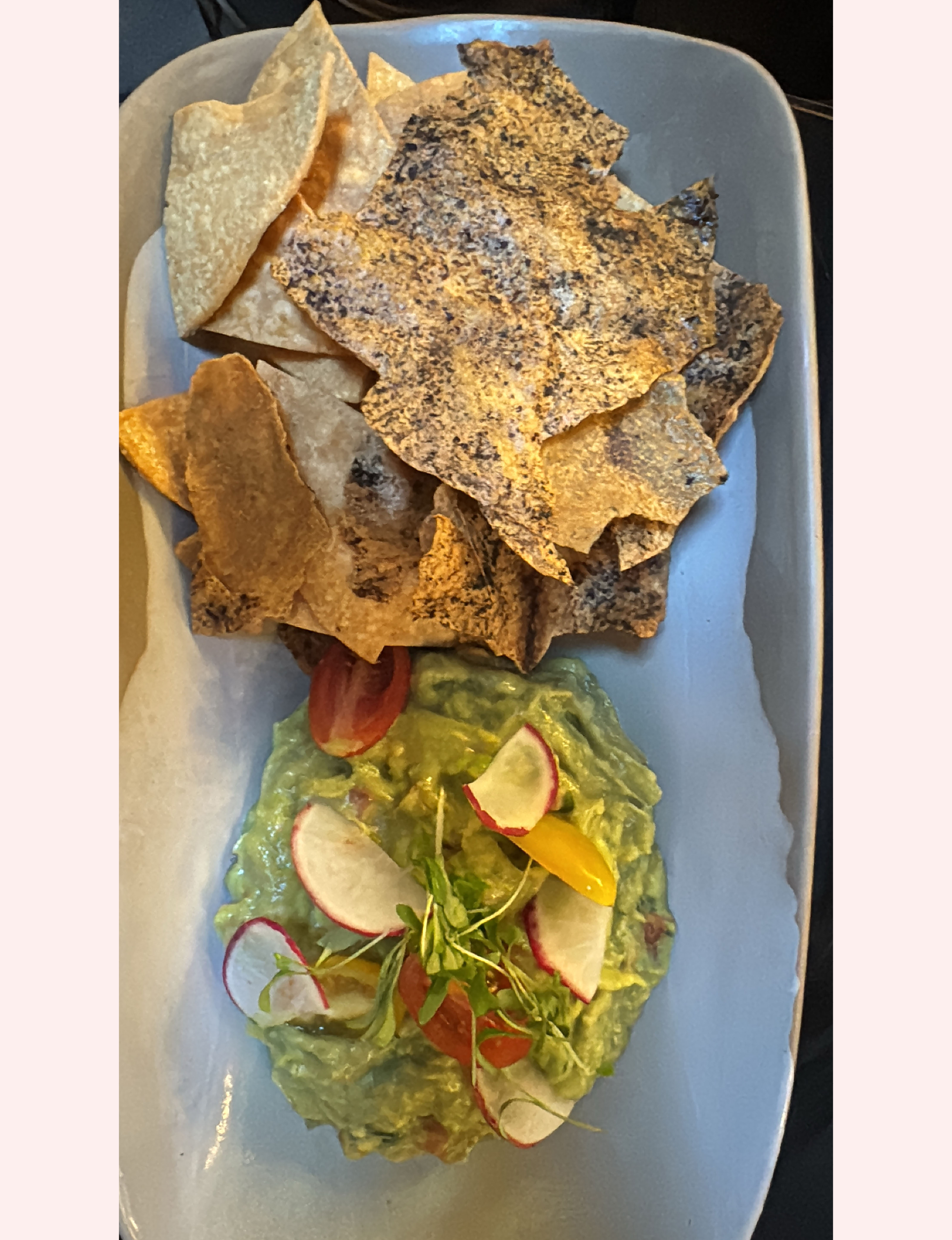 guacamole and tortilla chips at The Ritz Carlton