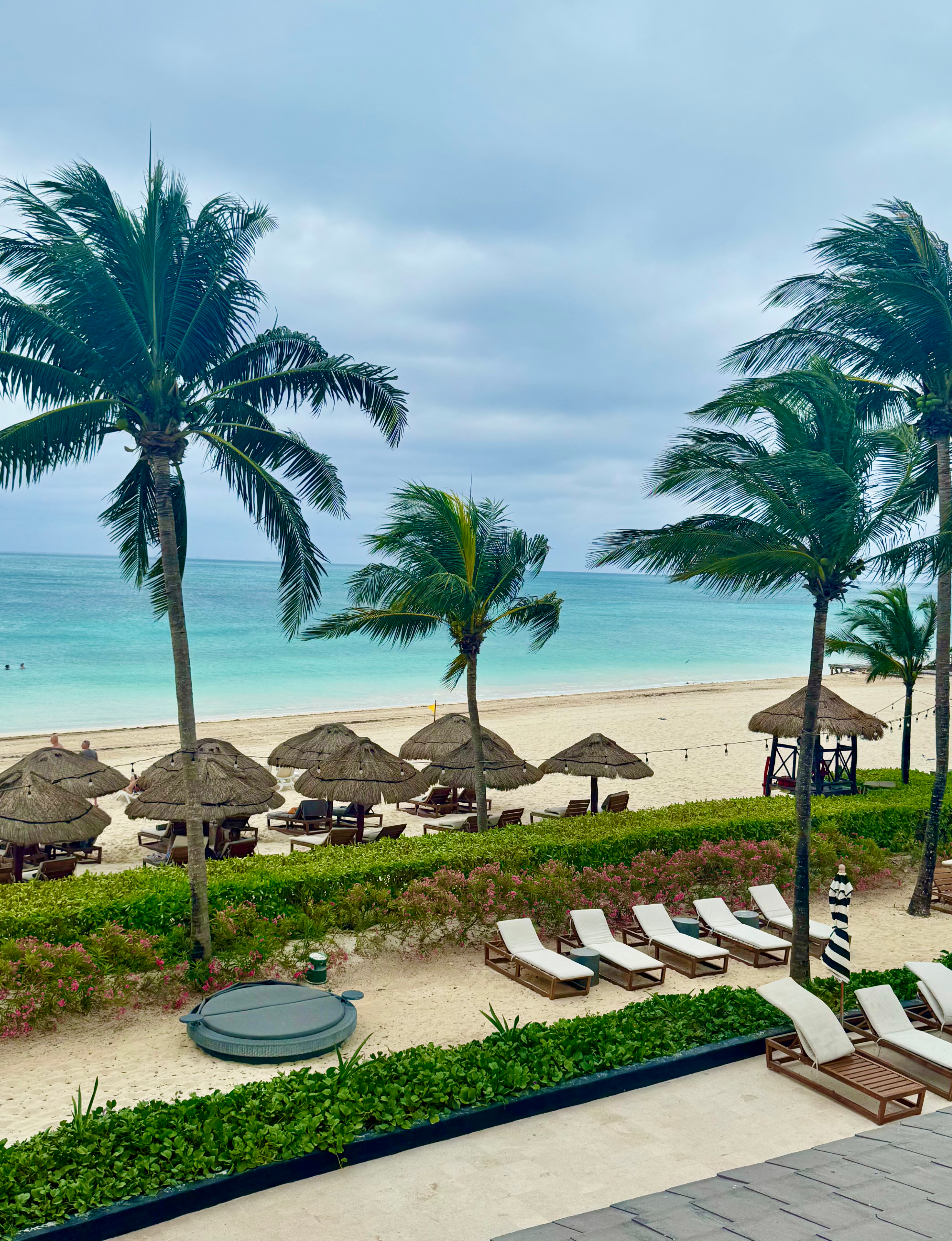 Riviera Maya coastline, featuring clear blue Caribbean water