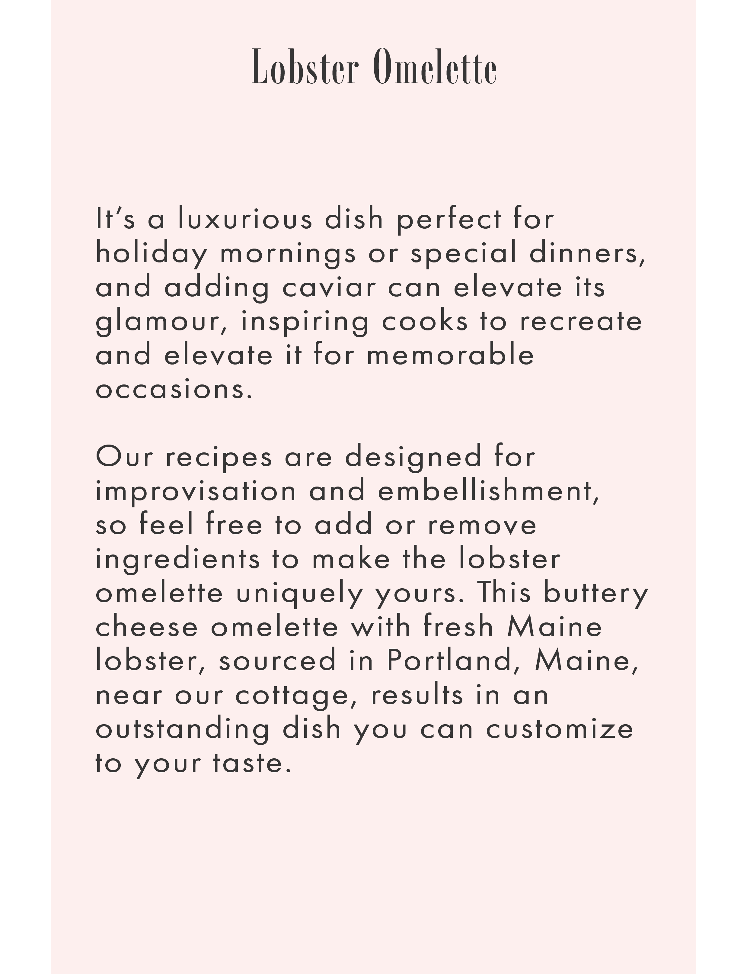 About Lobster Omelette recipe