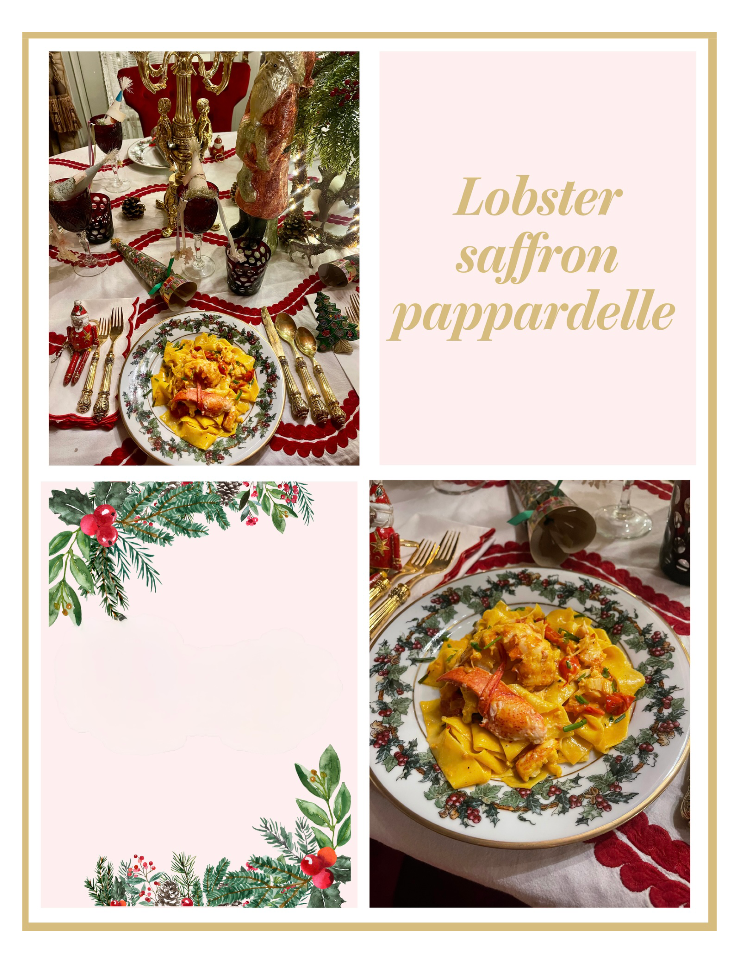 Lobster saffron pappardelle