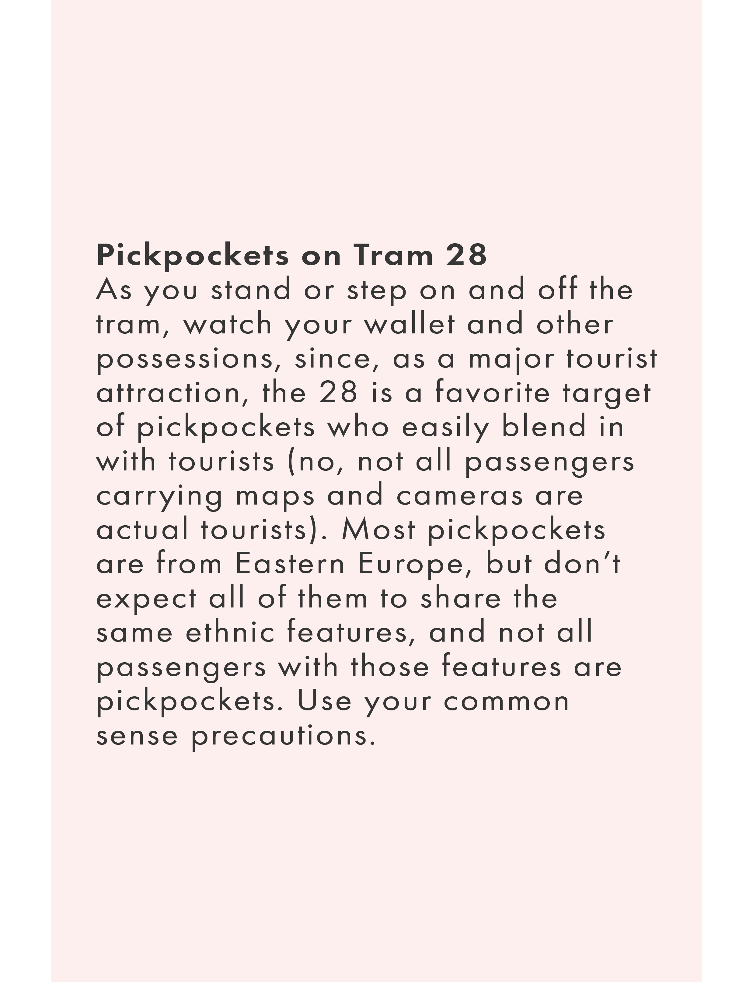About Pickpockets on Tram 28