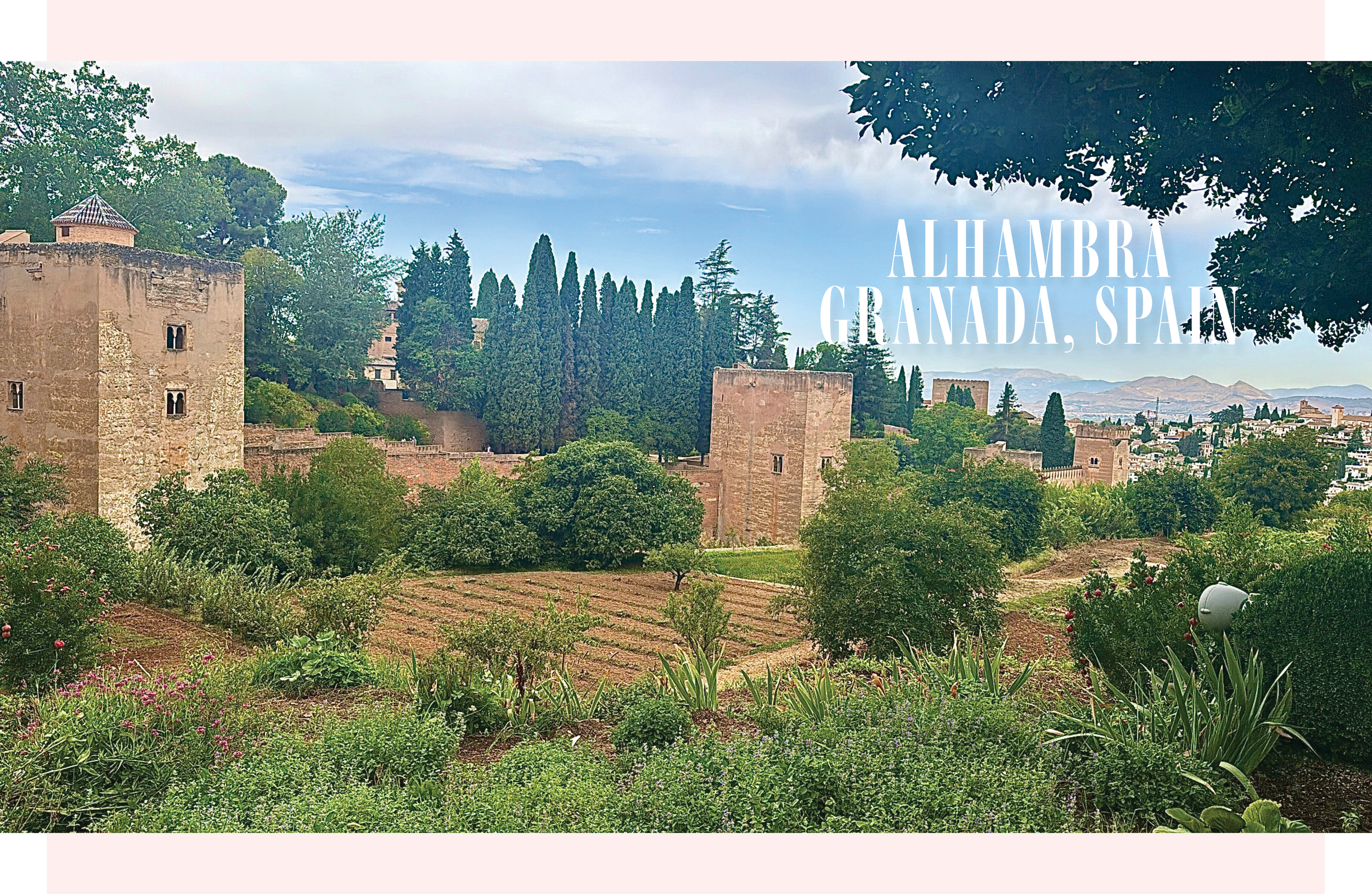 Architecture and gardens of Gardens of the Alhambra in Granada Spain