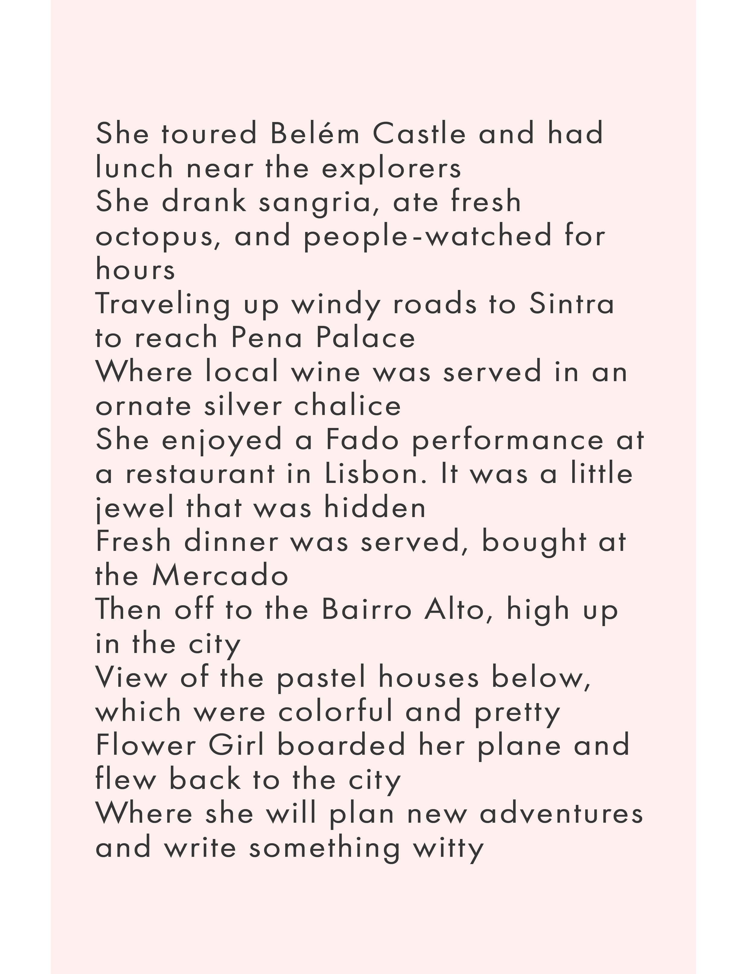 Michele Rosenthal Adventures in Portugal Poem