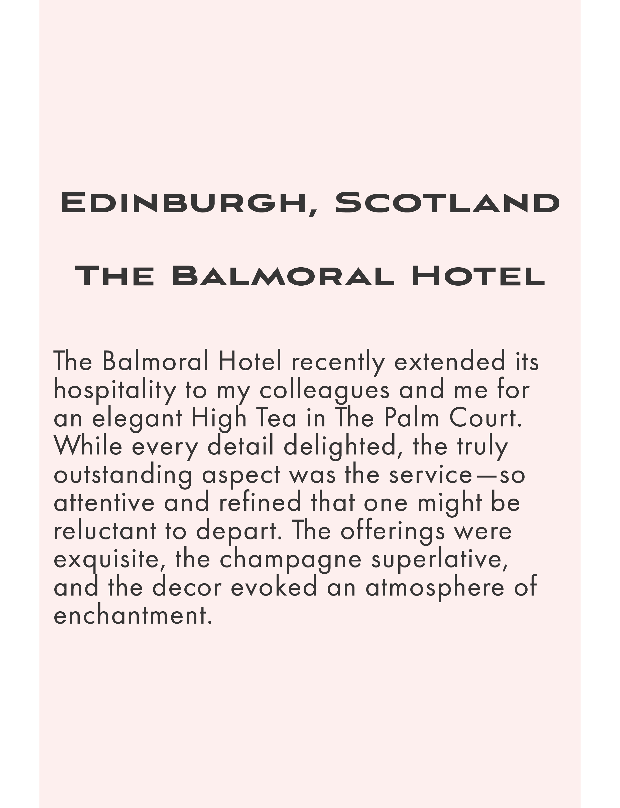 Edinburgh Scotland, The Balmoral Hotel