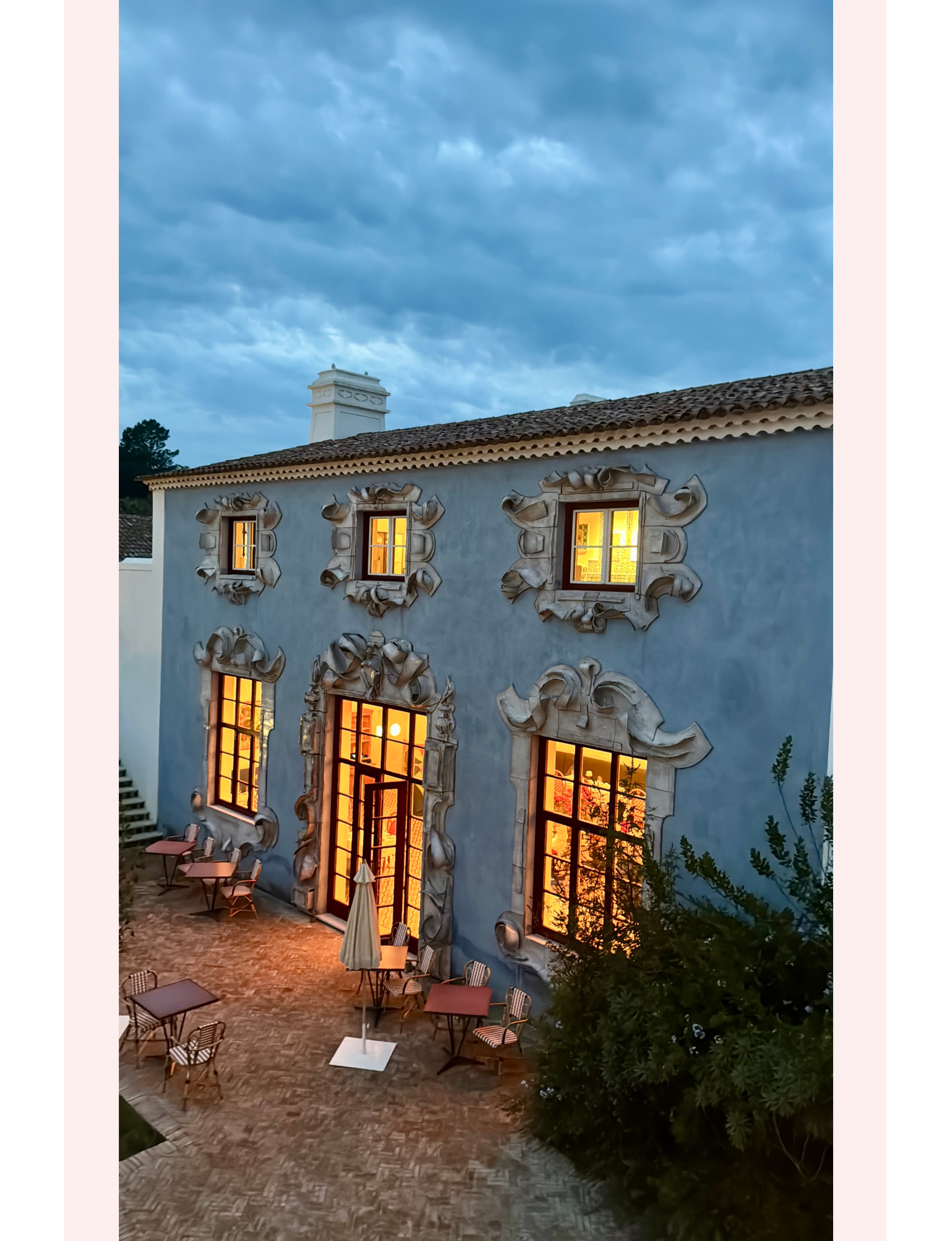 Melides Portugal Hotel Vermelho exterior at dusk