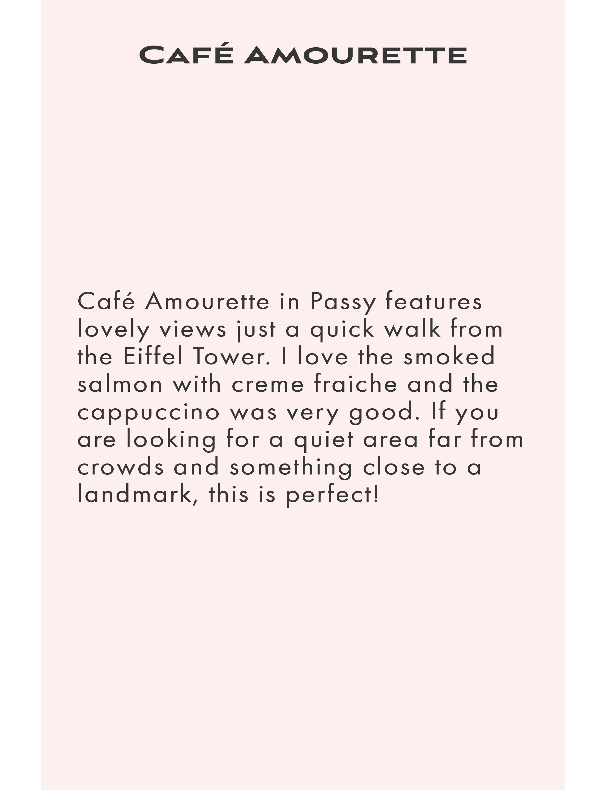 about Café Amourette in Passy