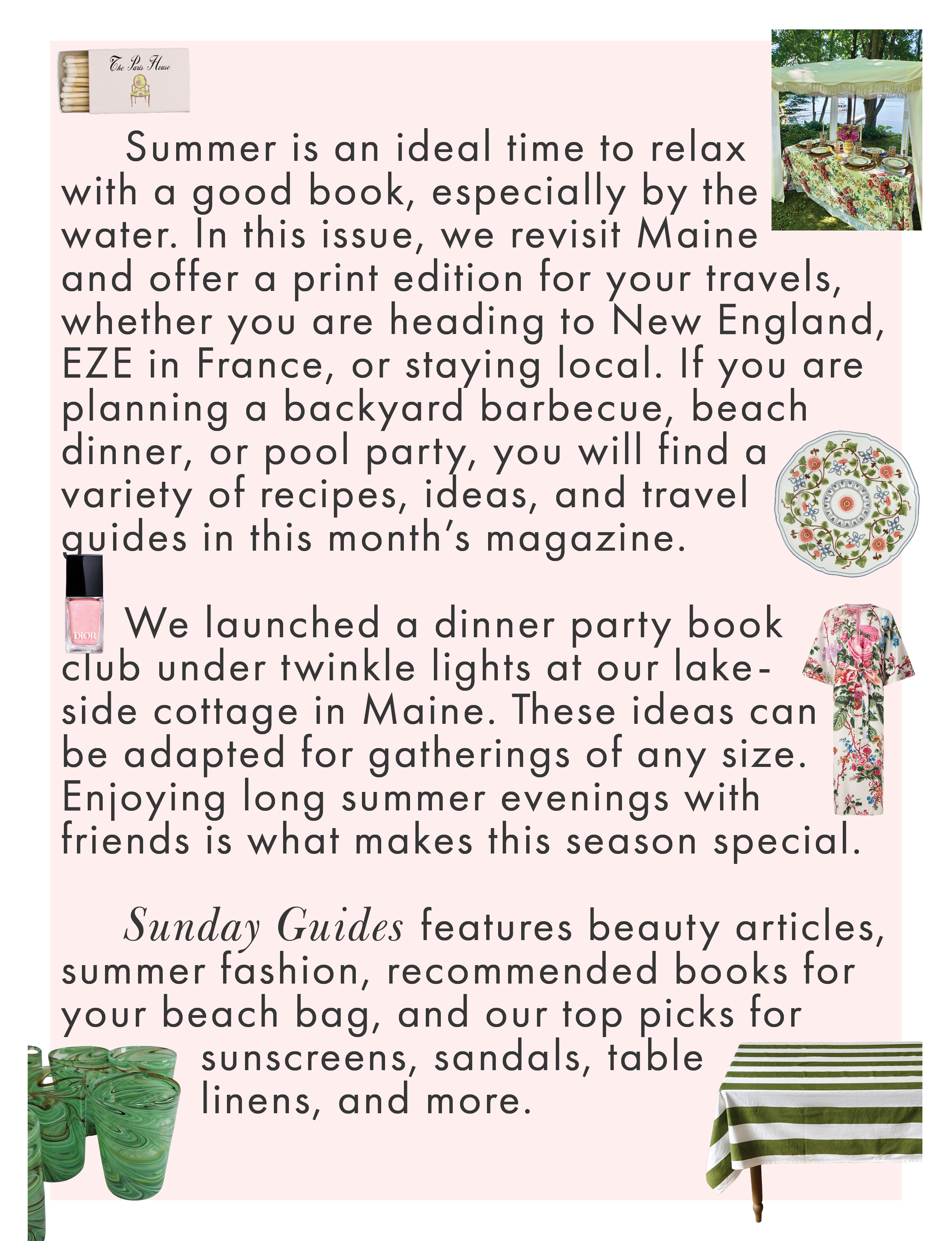 The Paris House Sunday Guides Summer 2026 Editor's Letter page 3