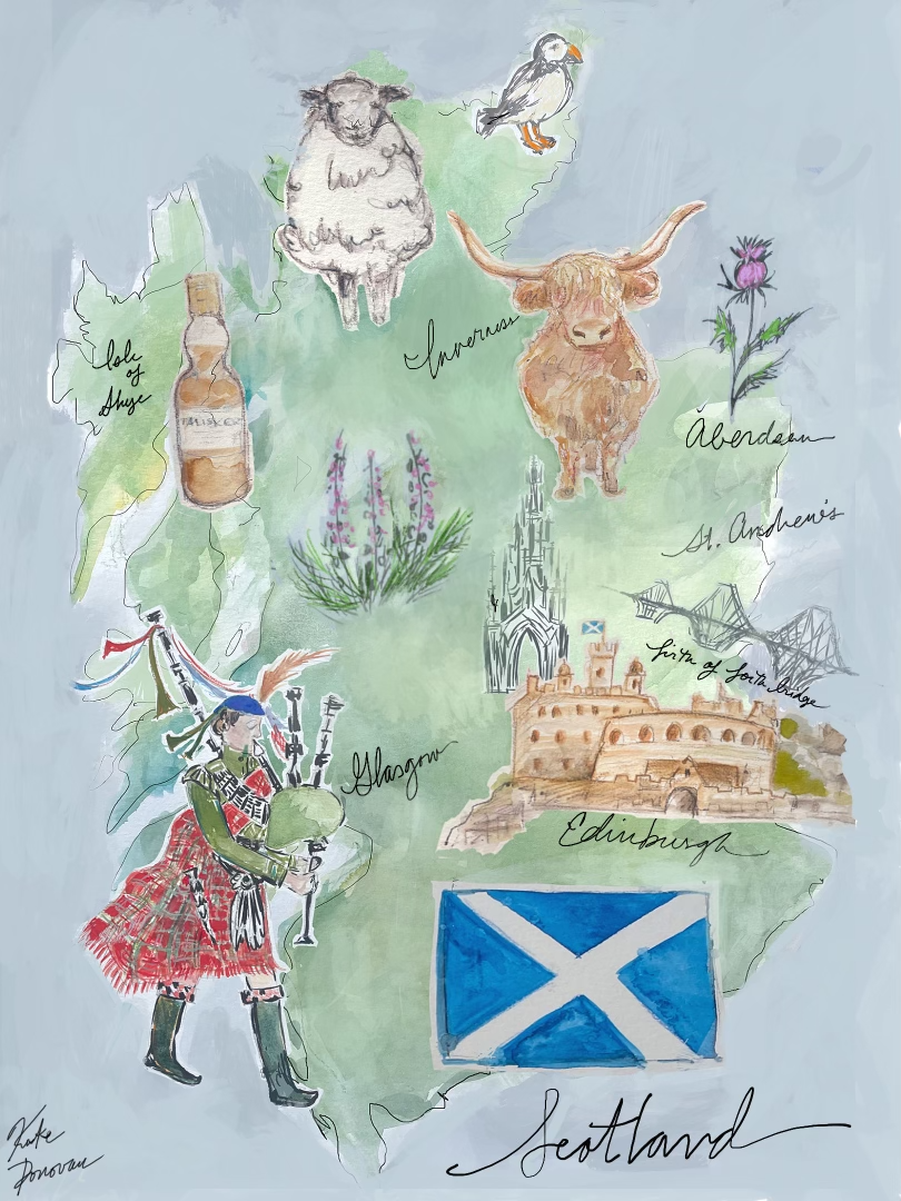 Map of Scotland showing Edinburgh and Highland destinations  — Sunday Guides