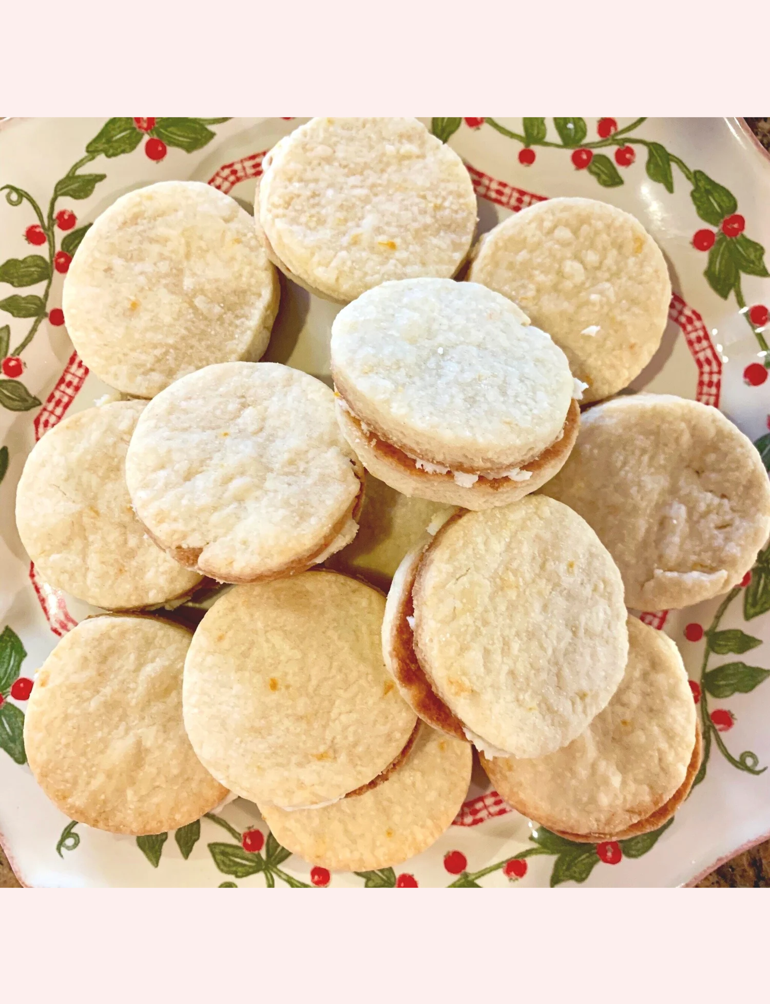 Plate of Aunt Bea’s Orange Buttercream Christmas Cookies