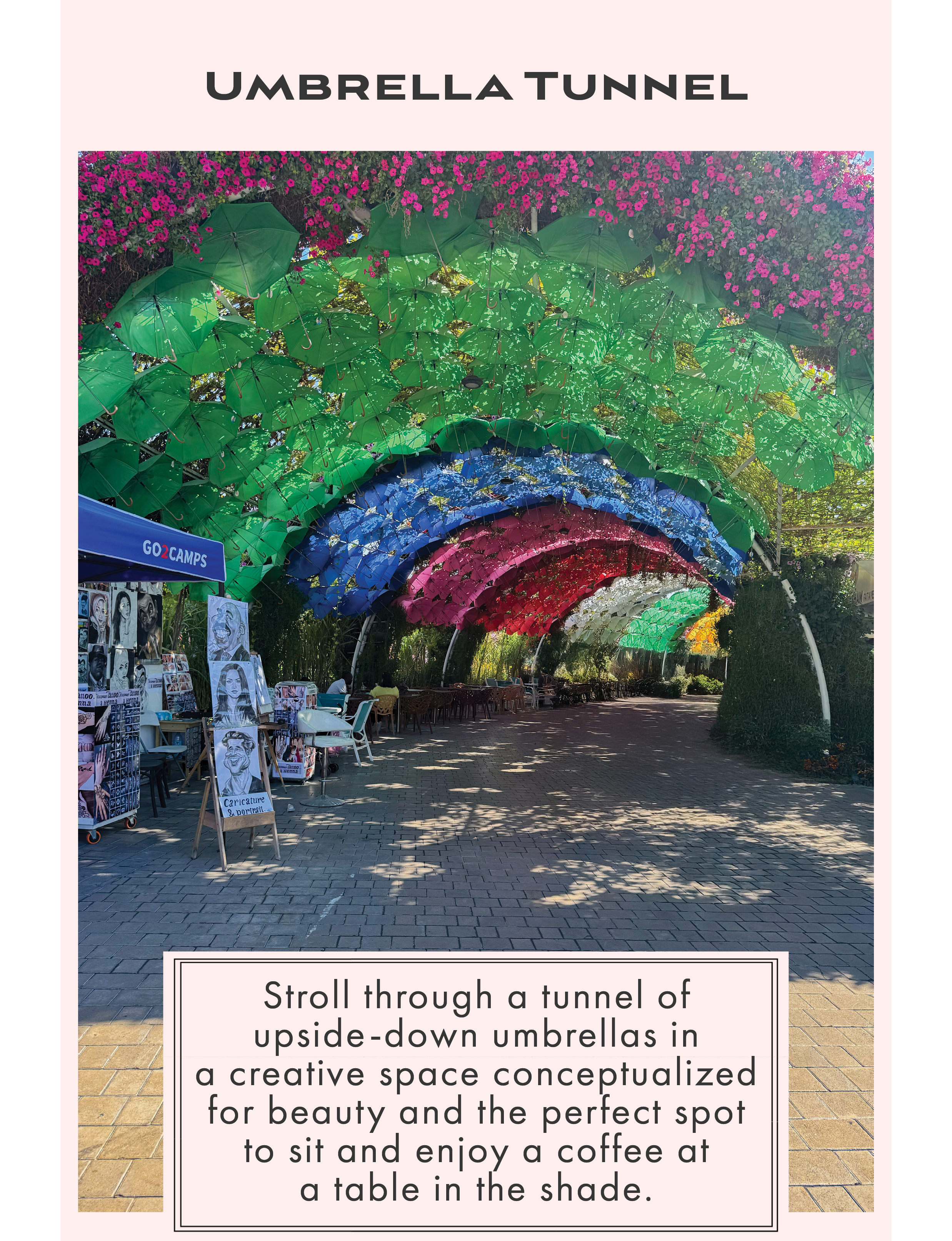 Umbrella Tunnel at Dubai Miracle Garden