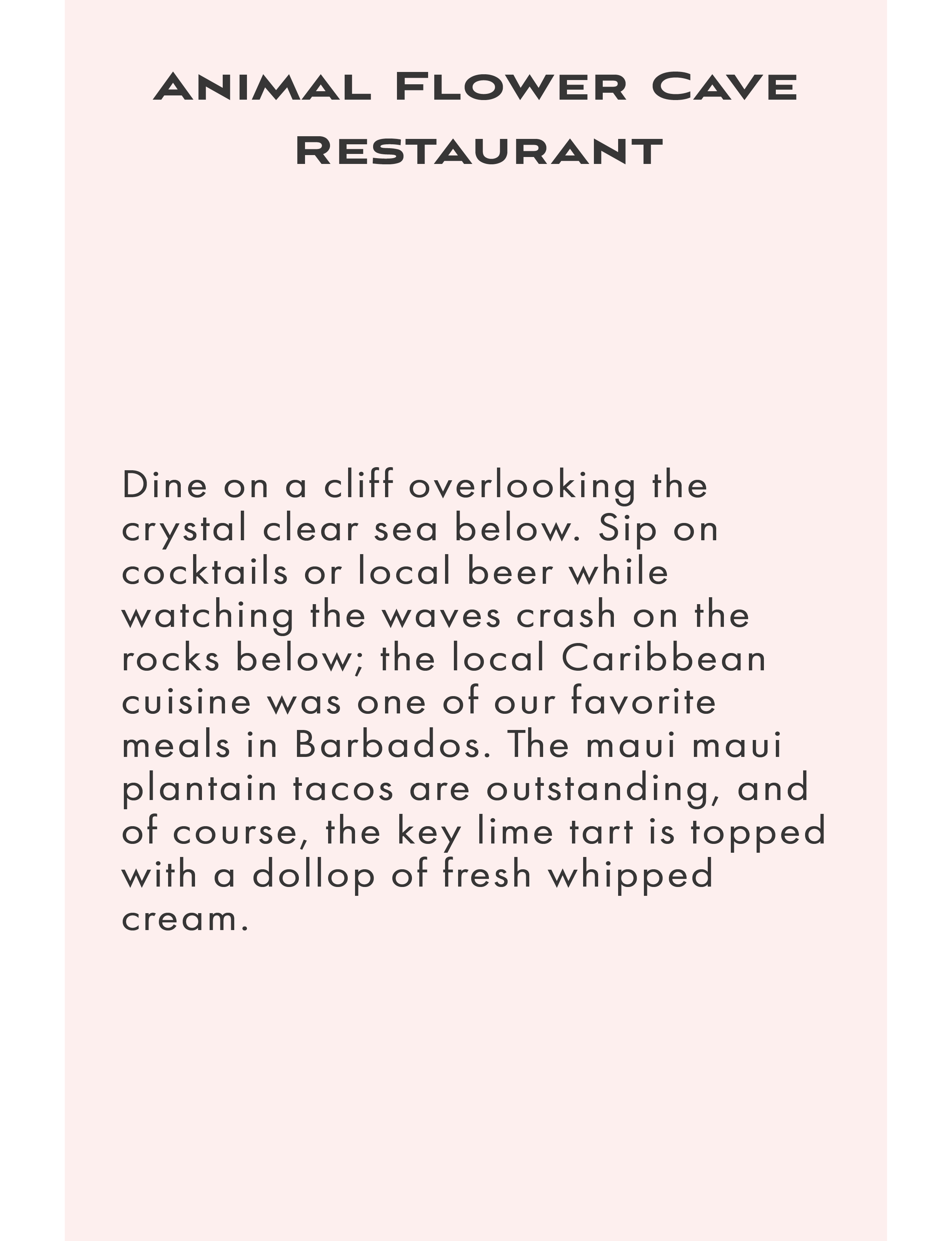 about Animal Flower Cave Restaurant in Saint Lucy, Barbados