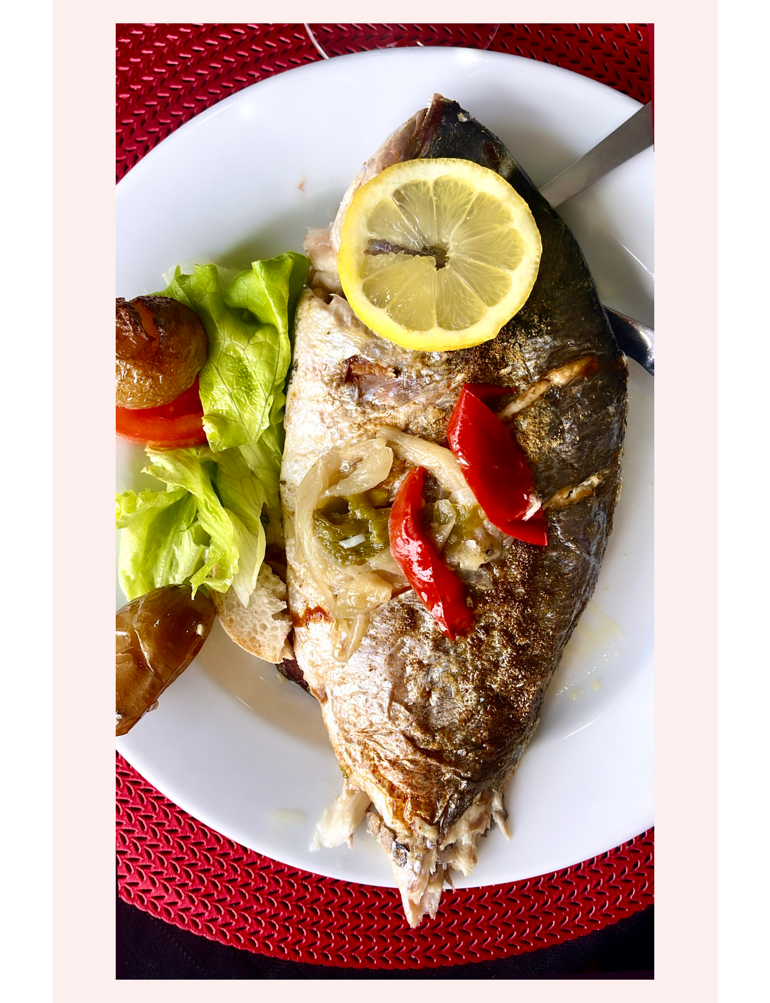 Gilt-head Bream (Dorada) Mediterranean fish served at Douro Oven in Douro Valley Portugal