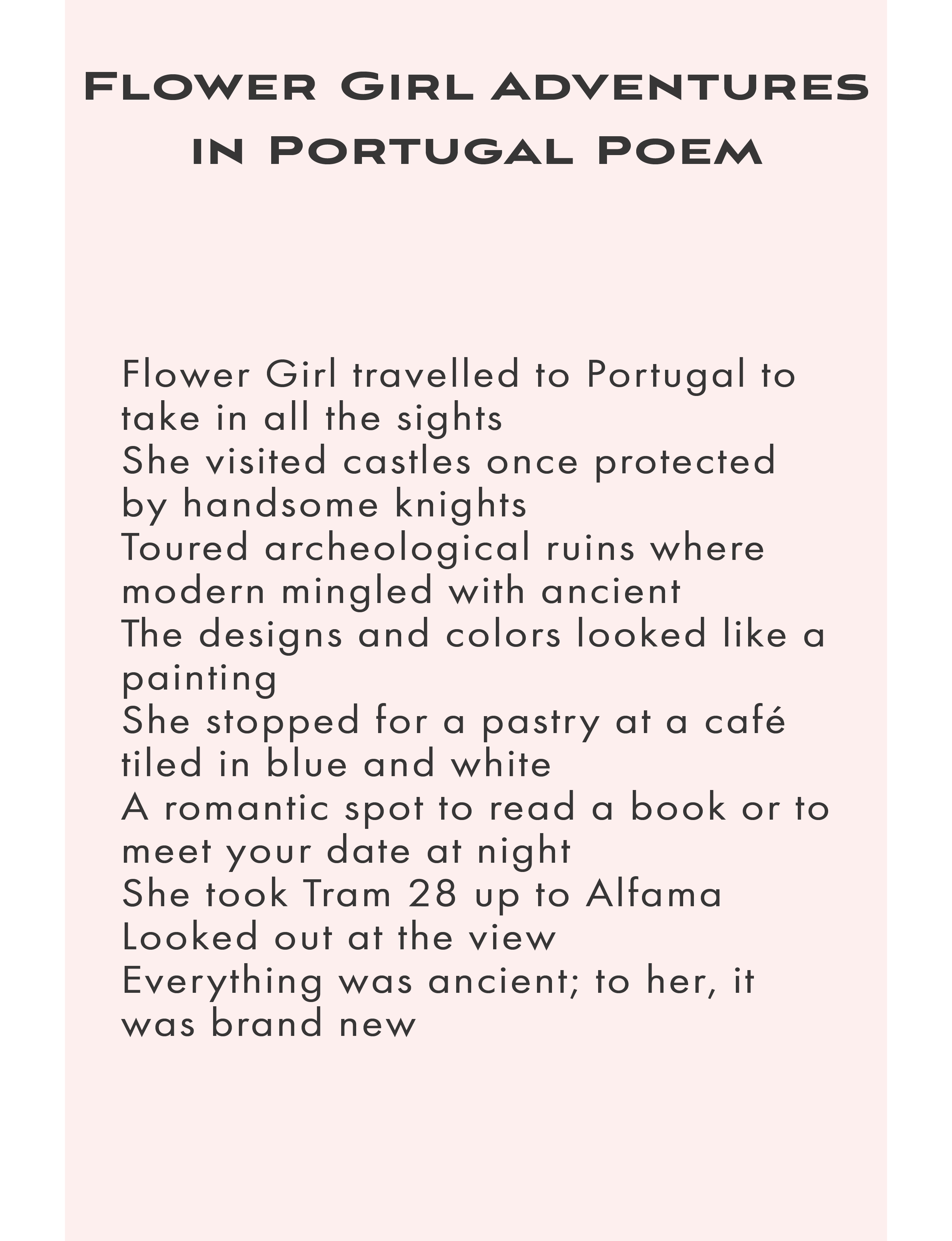 Michele Rosenthal Adventures in Portugal Poem