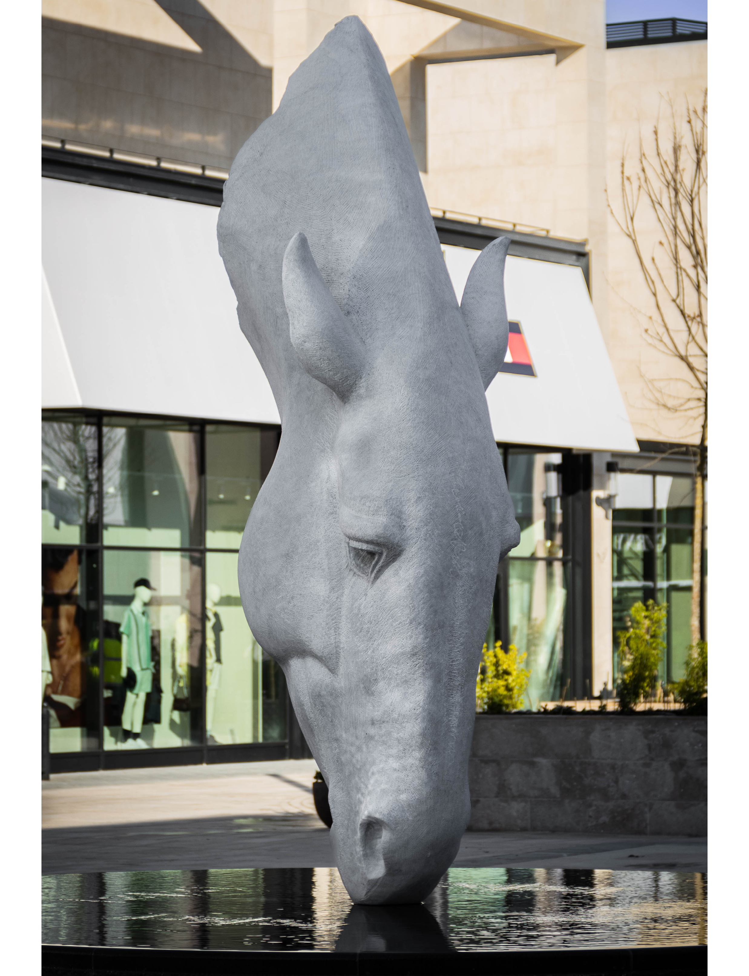 bronze sculpture of a horse's head