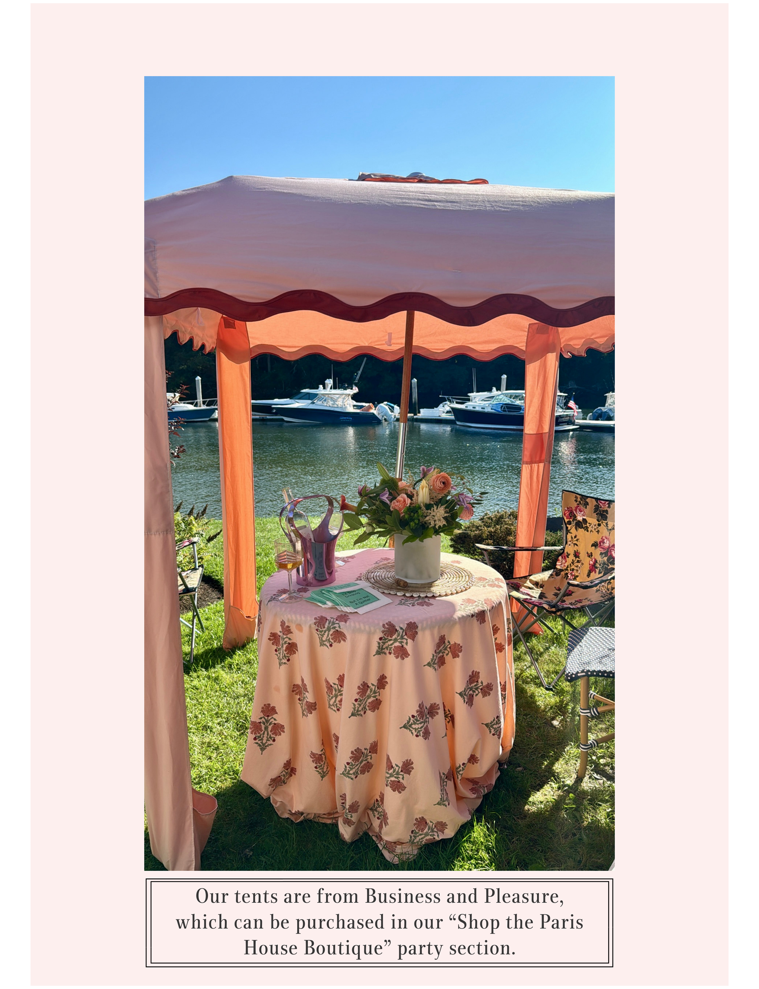 stylish outdoor tent from Business and Pleasure available when you Shop the Paris House Boutique