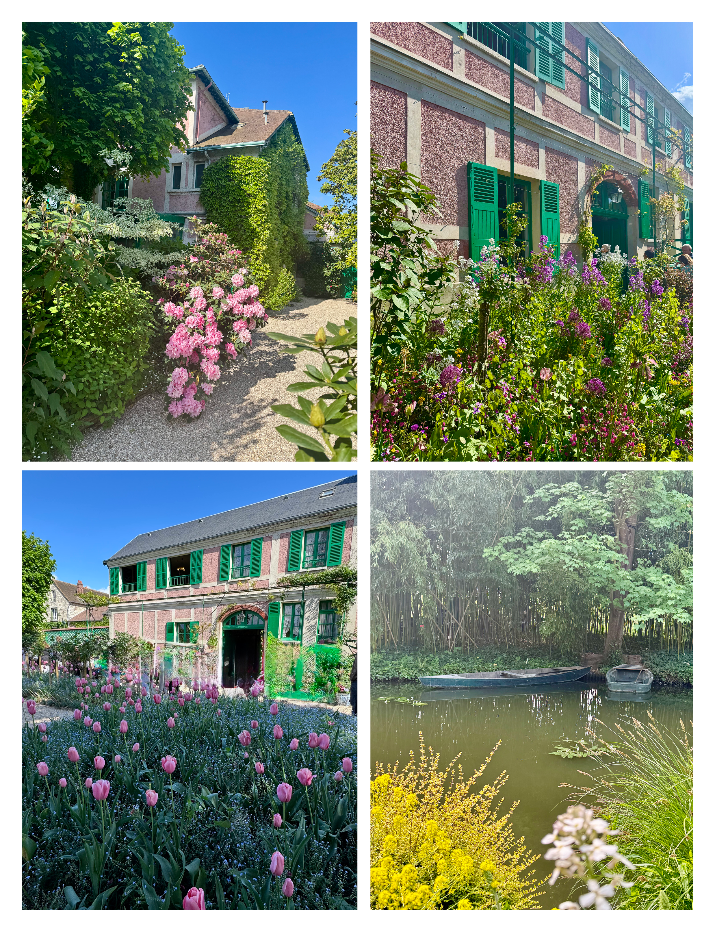 the famous pink stucco house and lush water-lily gardens of the Fondation Monet in Giverny located in Normandy, France