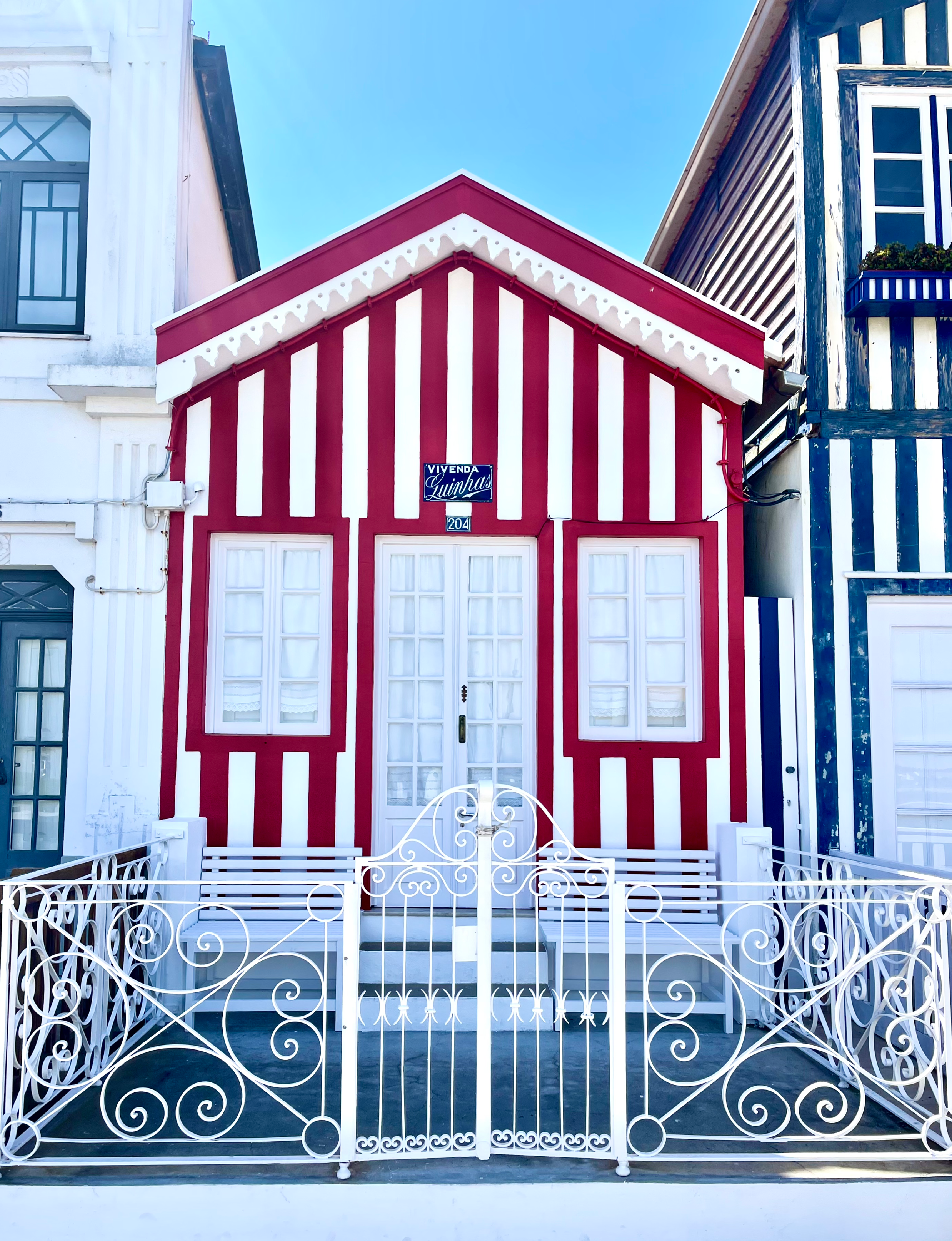 striped palheiros in Costa Nova Portugal