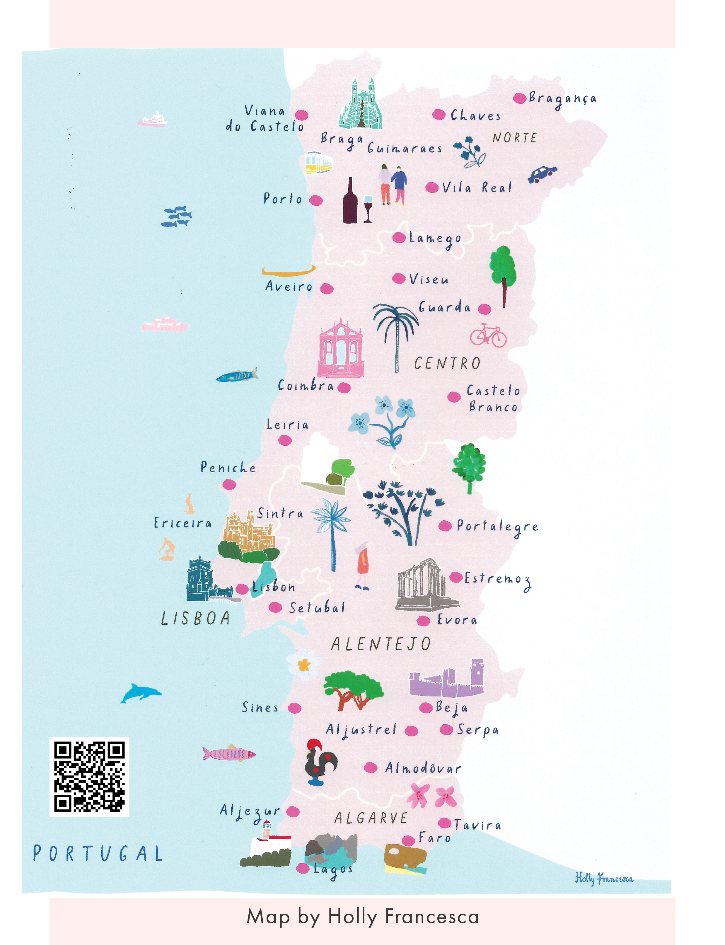 Map of Portugal by Holly Francesca