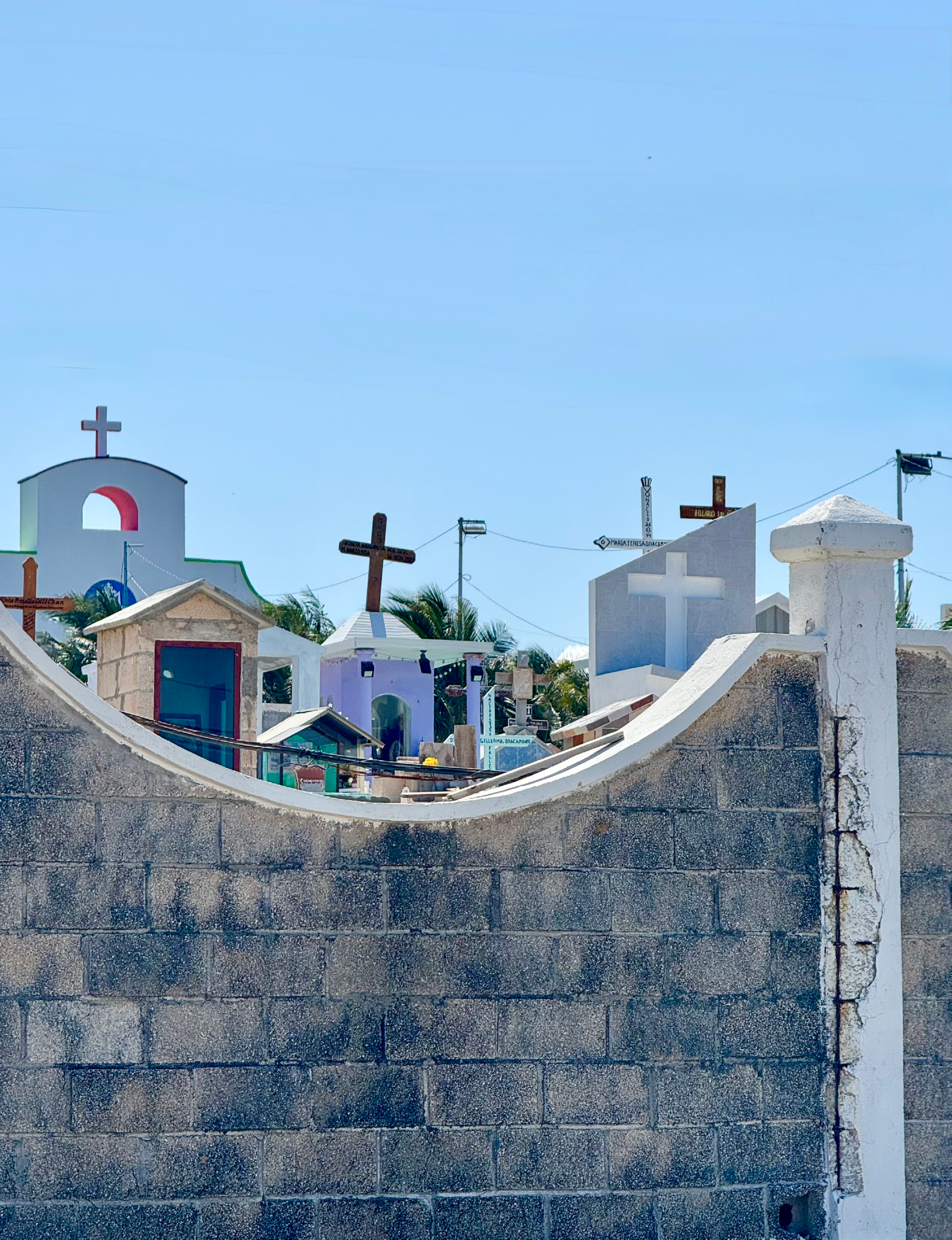 colorful cemetery in Isla Mujeres Mexico