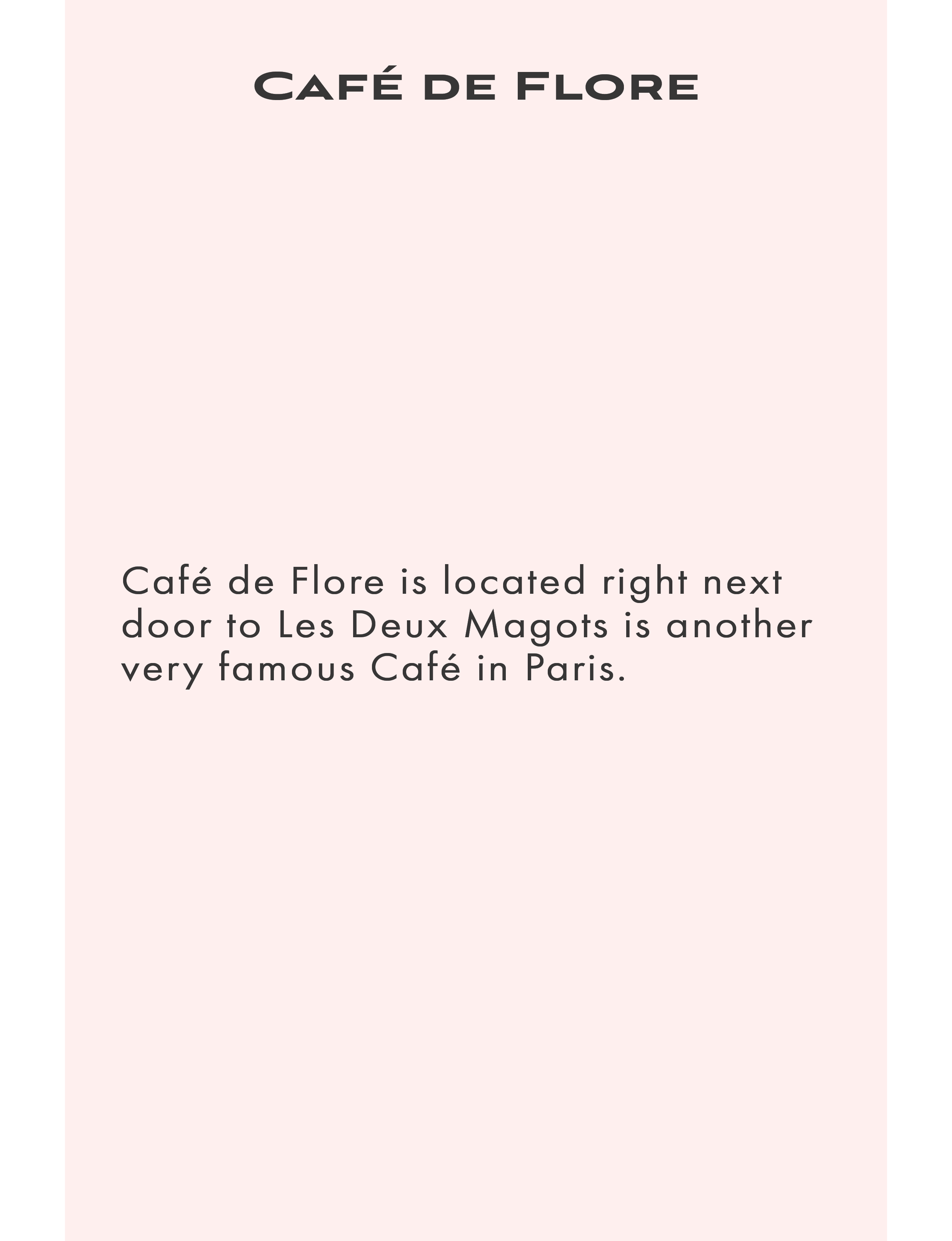about Café de Flore in Paris France