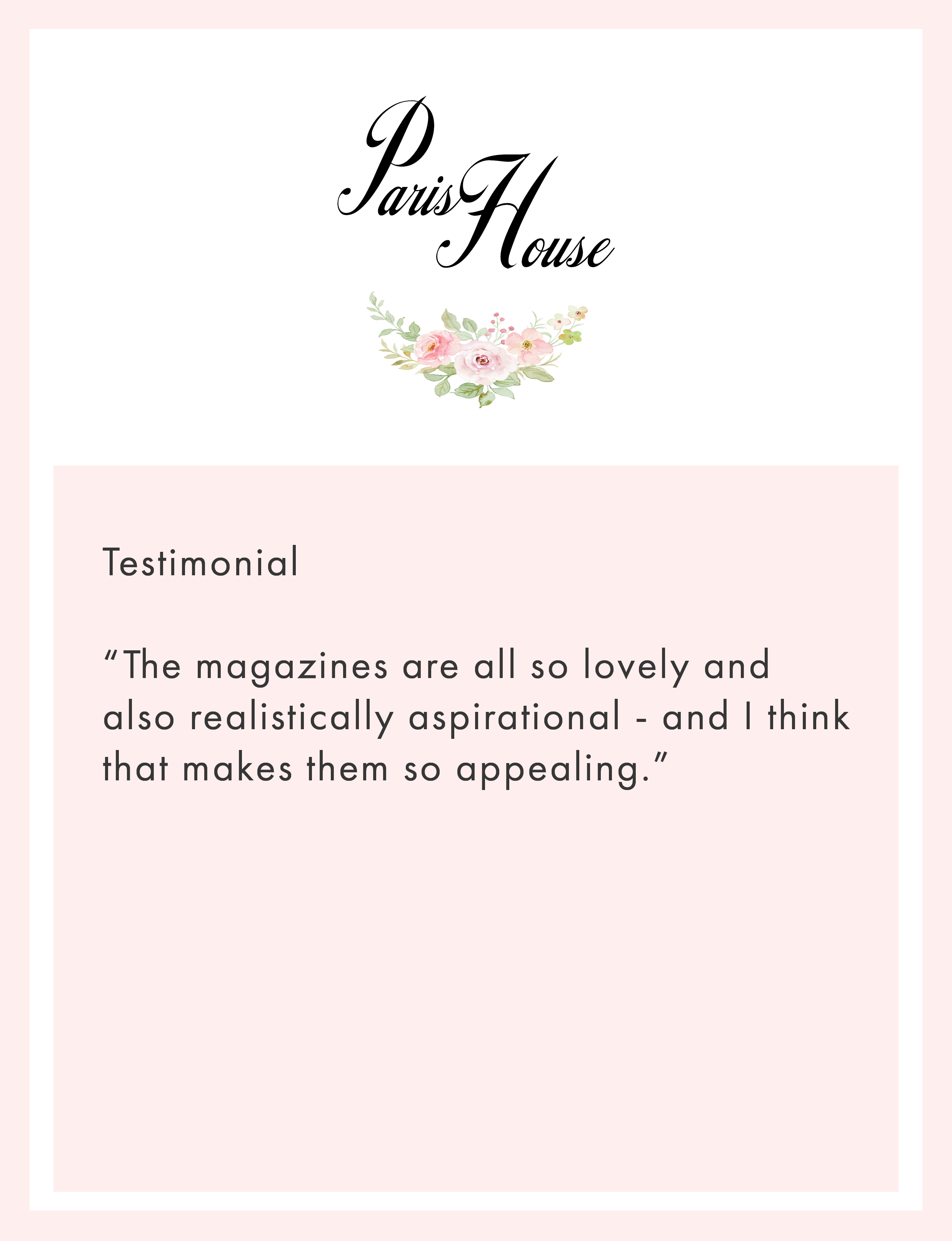 Paris House Testimonial