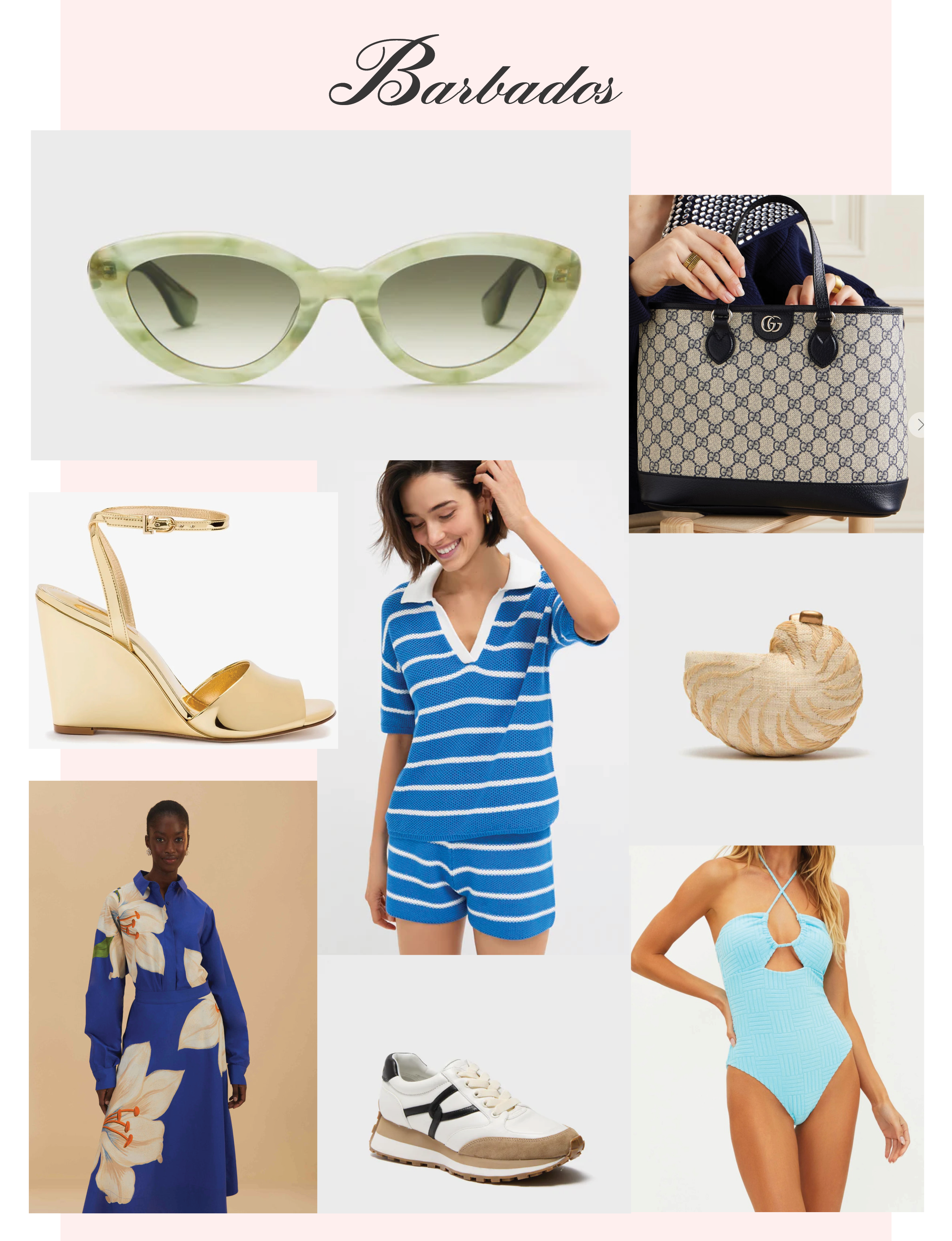 blue apparel and accessories to wear in Barbados