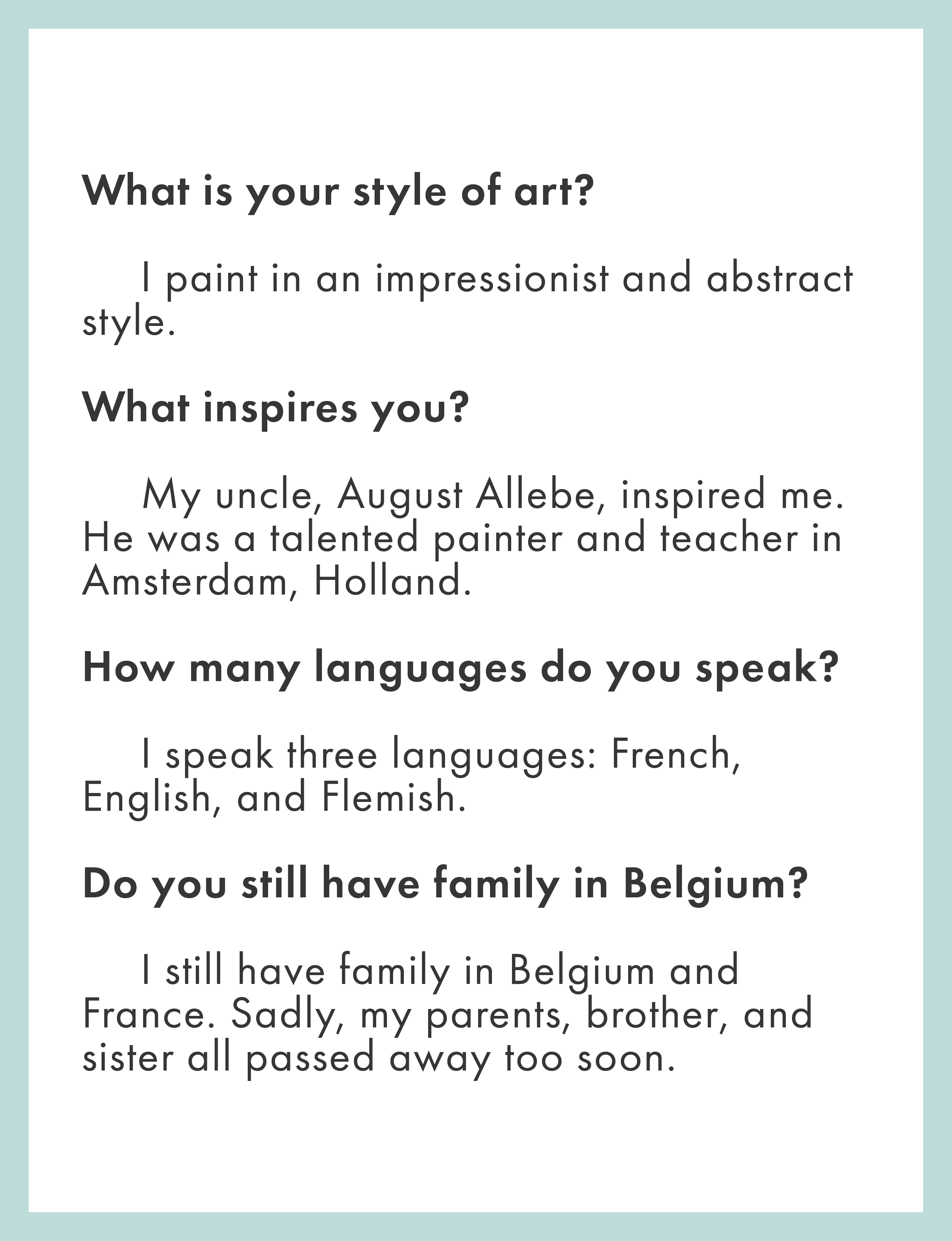 Interview with Artist Therese Allebe Ambrose