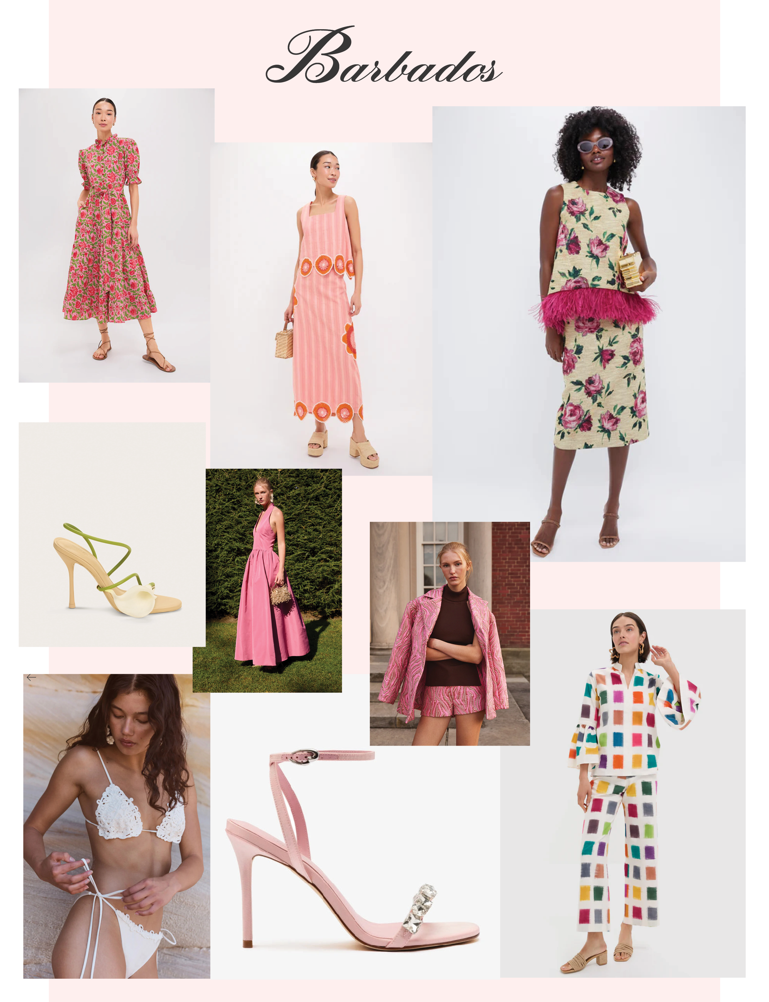 pink patterns apparel and accessories to wear in Barbados