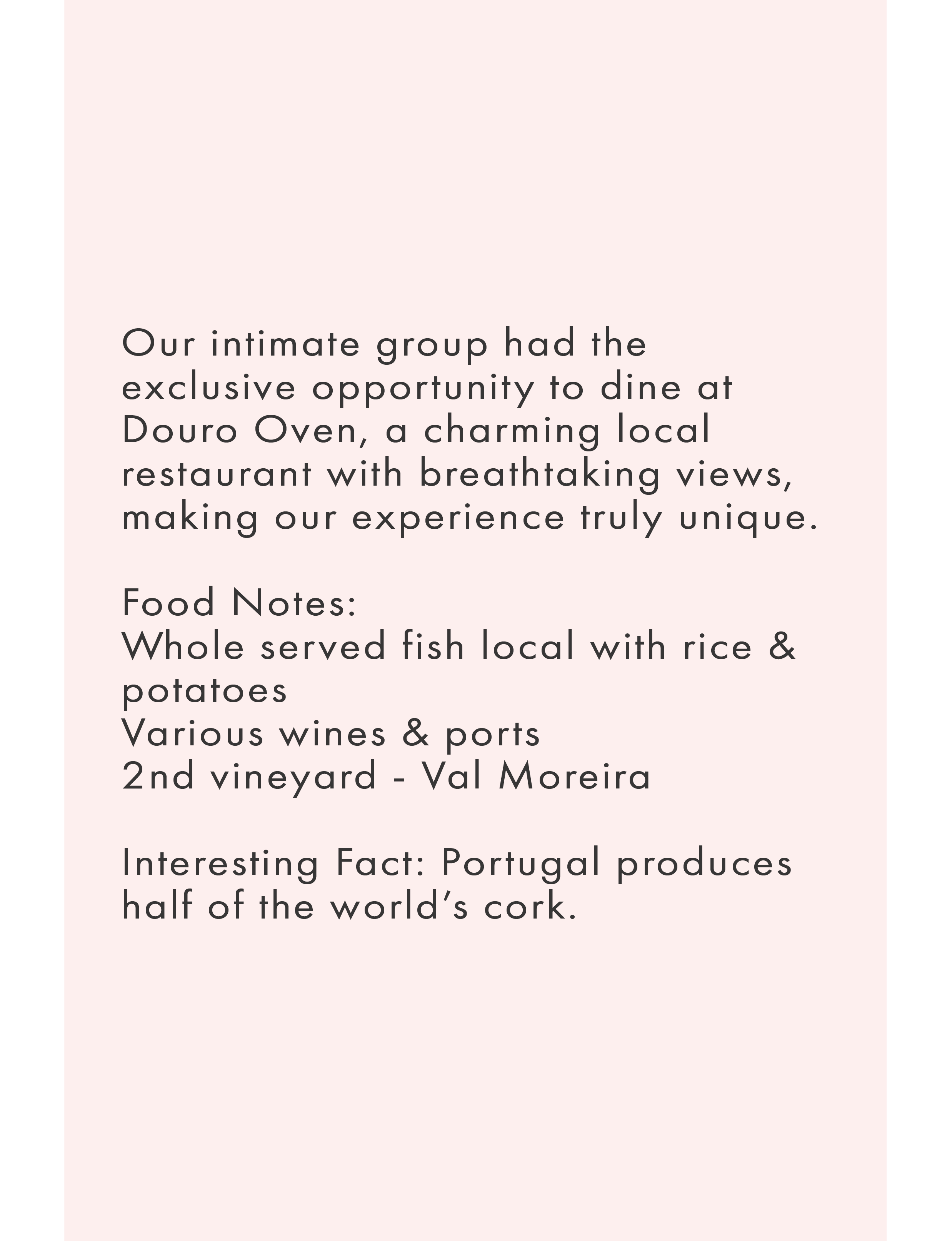 About Douro Oven restaurant in Portugal